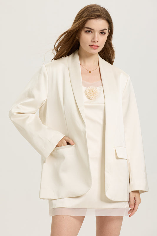 Luxe Cream Oversized Blazer (2S-2M-2L)