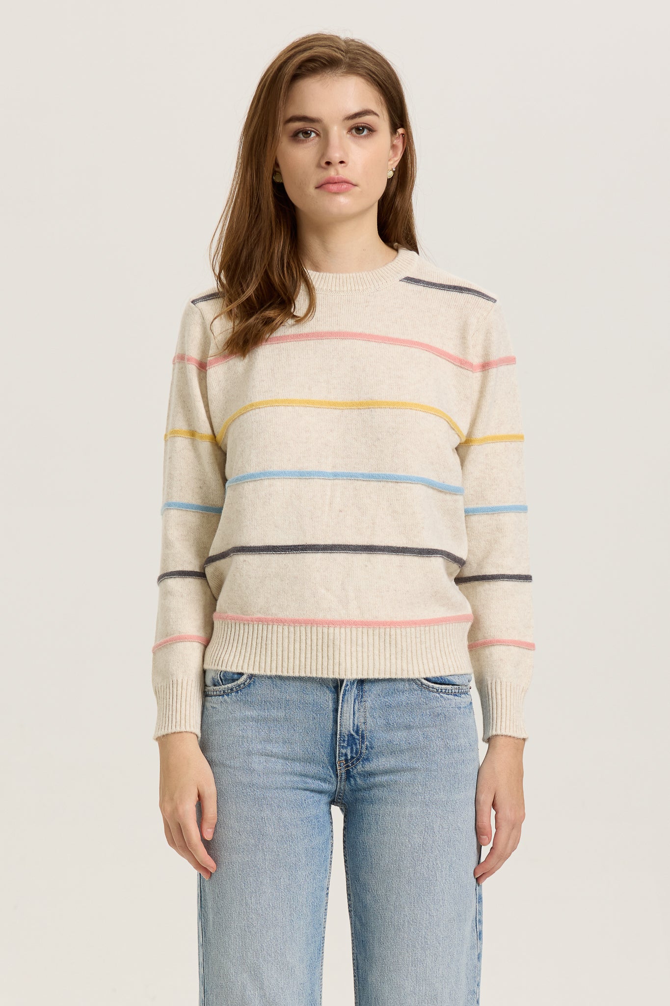 RP2624 - Pastel Striped Crewneck Sweater (2S-2M-2L)