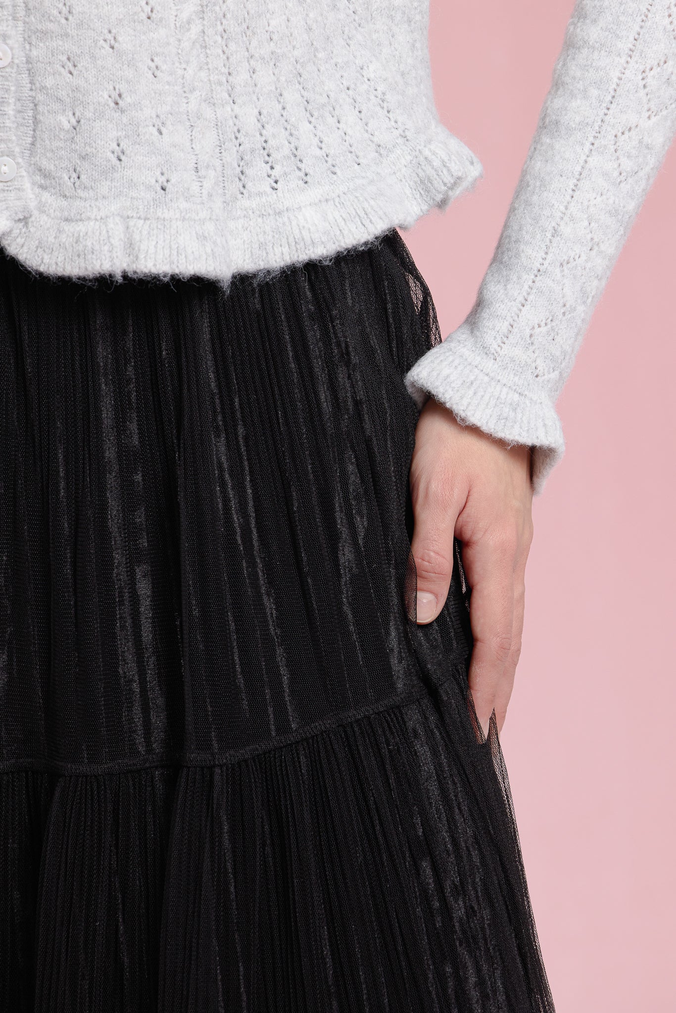 RP2930 - Black Shimmer Velvet-Lined Skirt (2S-2M-2L)