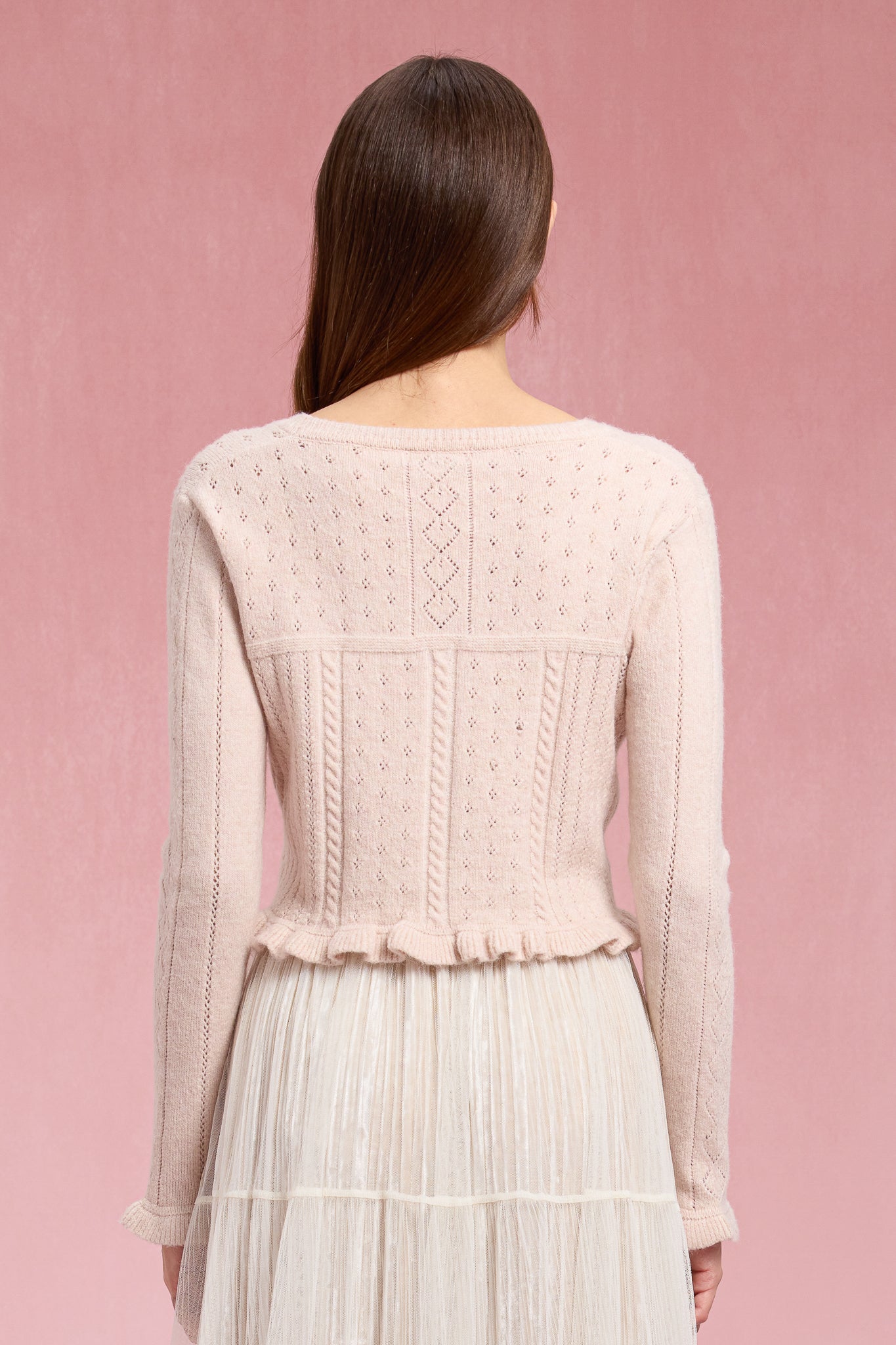 RP2936 - Rosy Ruffle Pointelle Knit Top (2S-2M-2L)