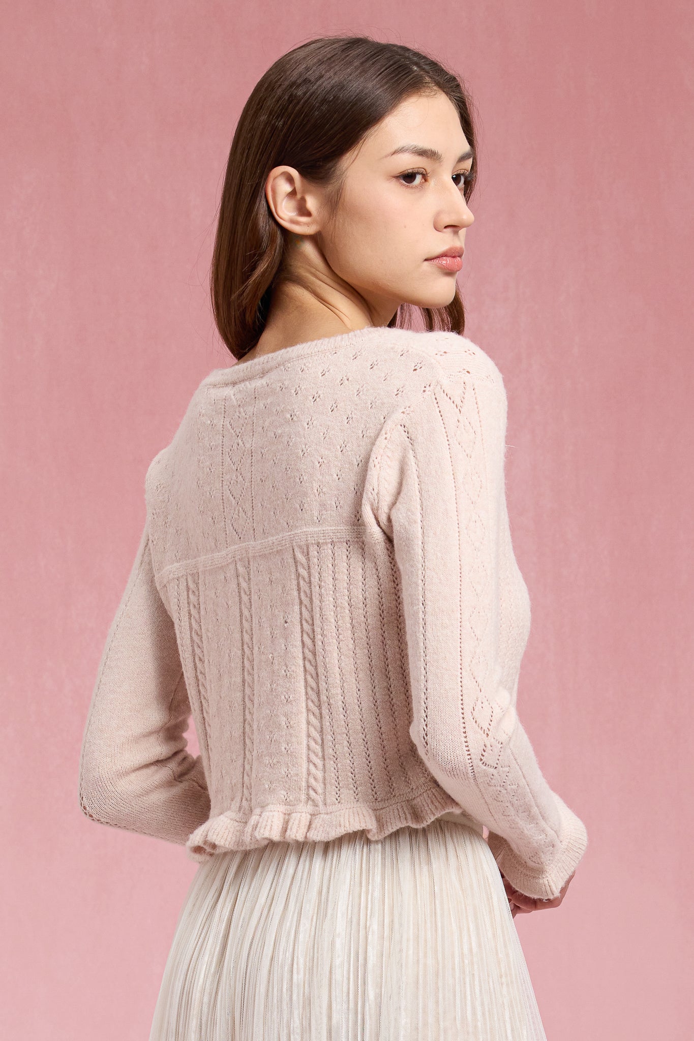 RP2936 - Rosy Ruffle Pointelle Knit Top (2S-2M-2L)