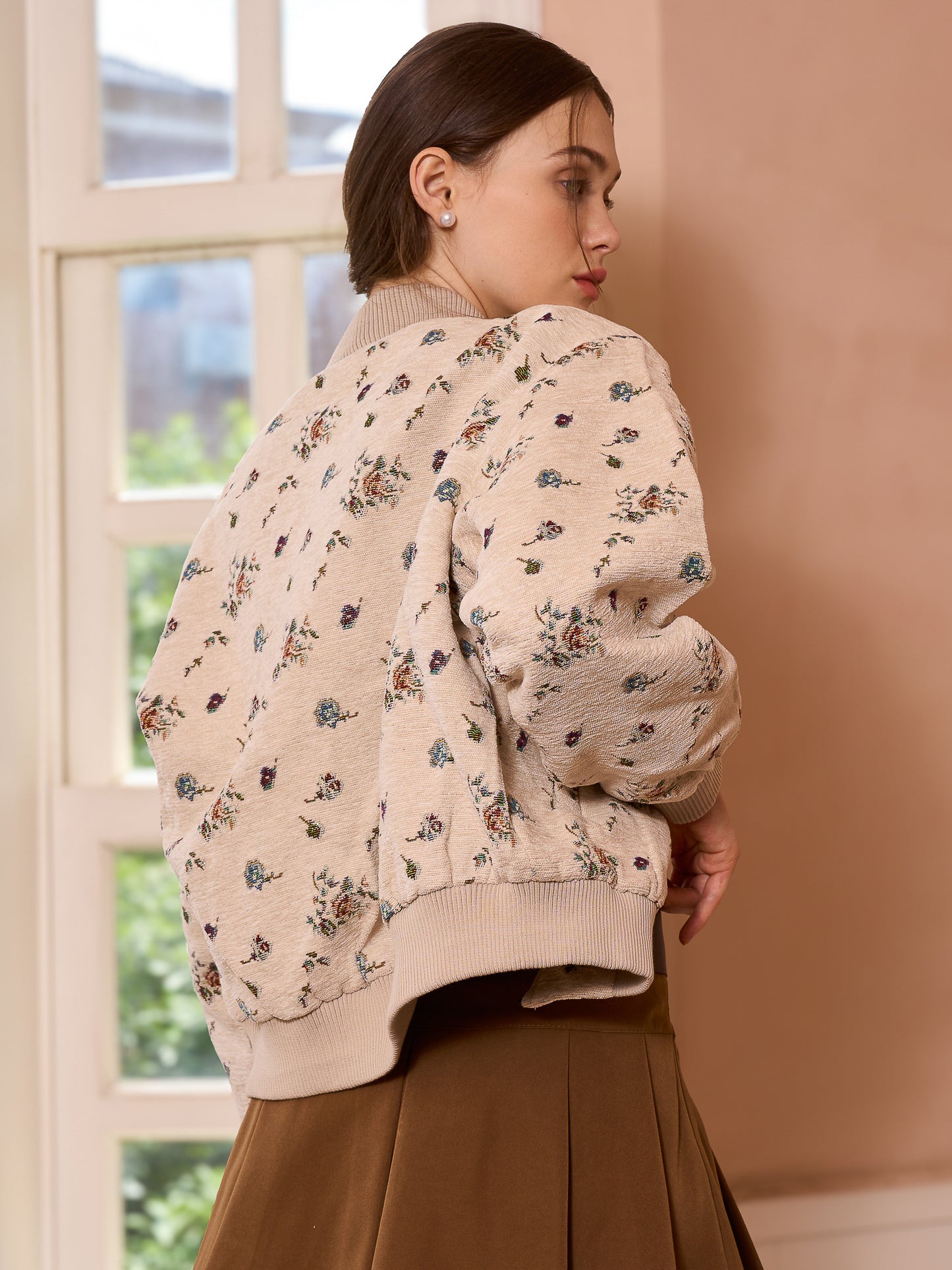 Floral Embroidered Bomber Jacket (2S-2M-2L)