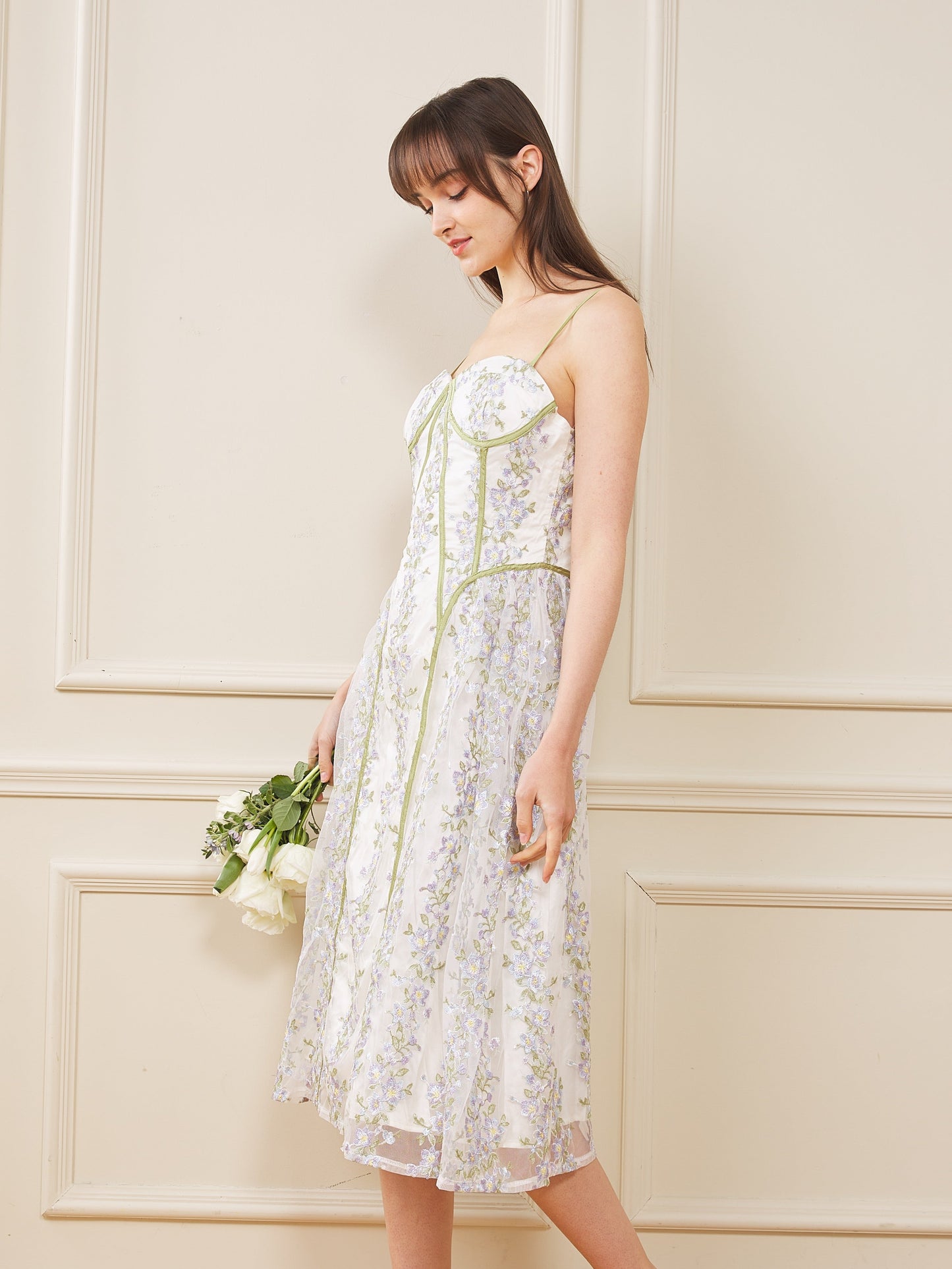 Enchanted Garden Embroidered Midi Dress (2S-2M-2L)