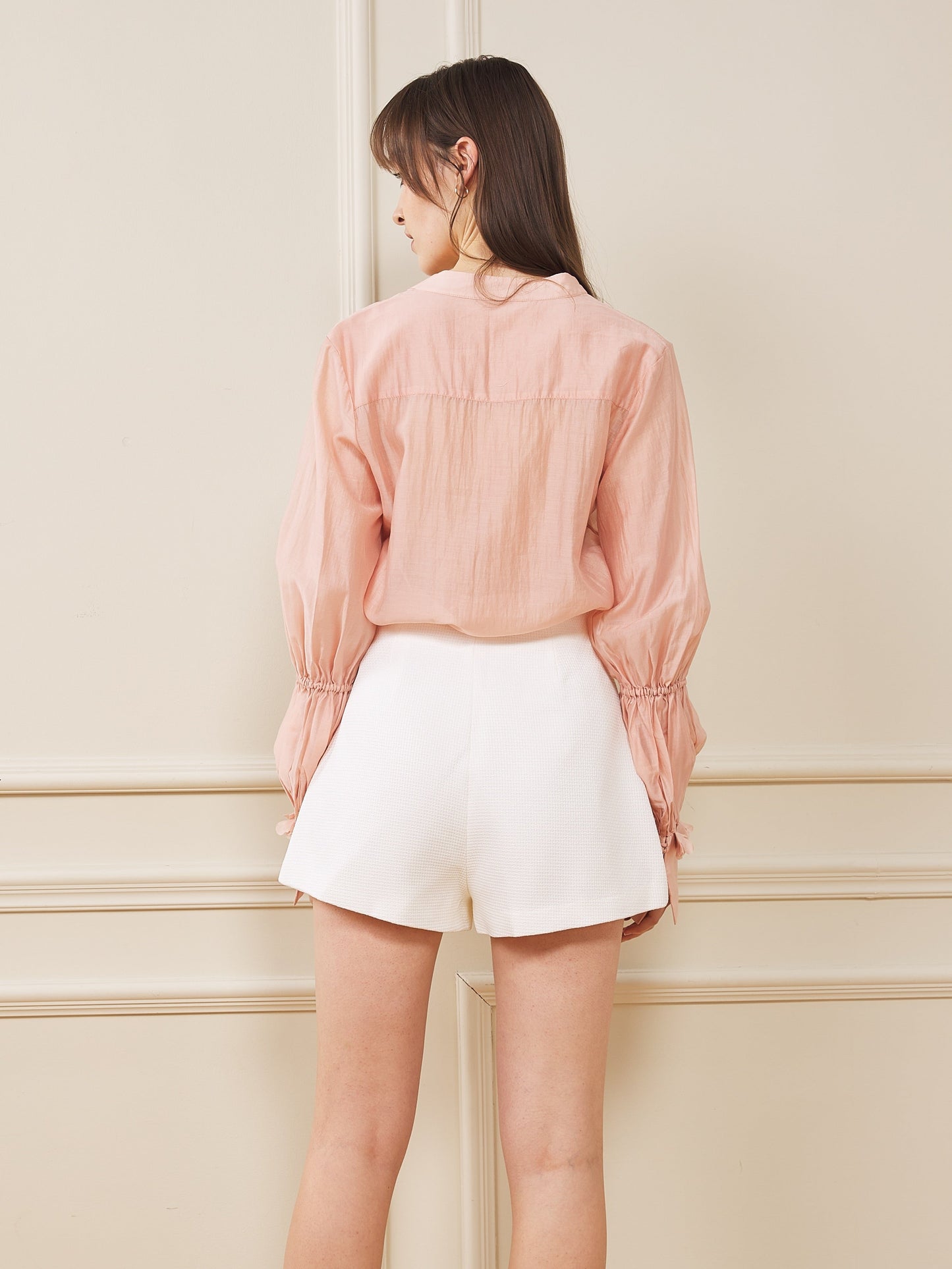 High-Waisted Structured White Shorts (2S-2M-2L)