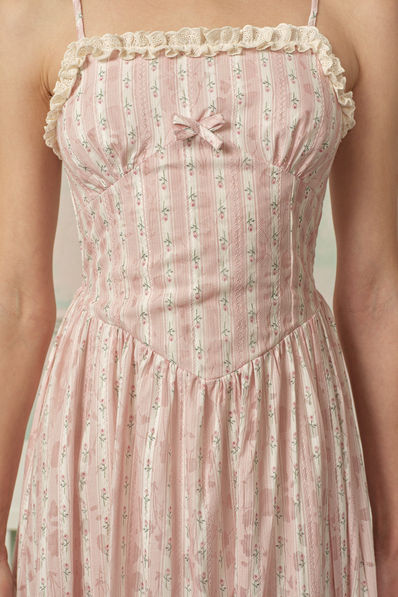 RP2869 - Blush Wildflower Stripe Dress (2S-2M-2L)