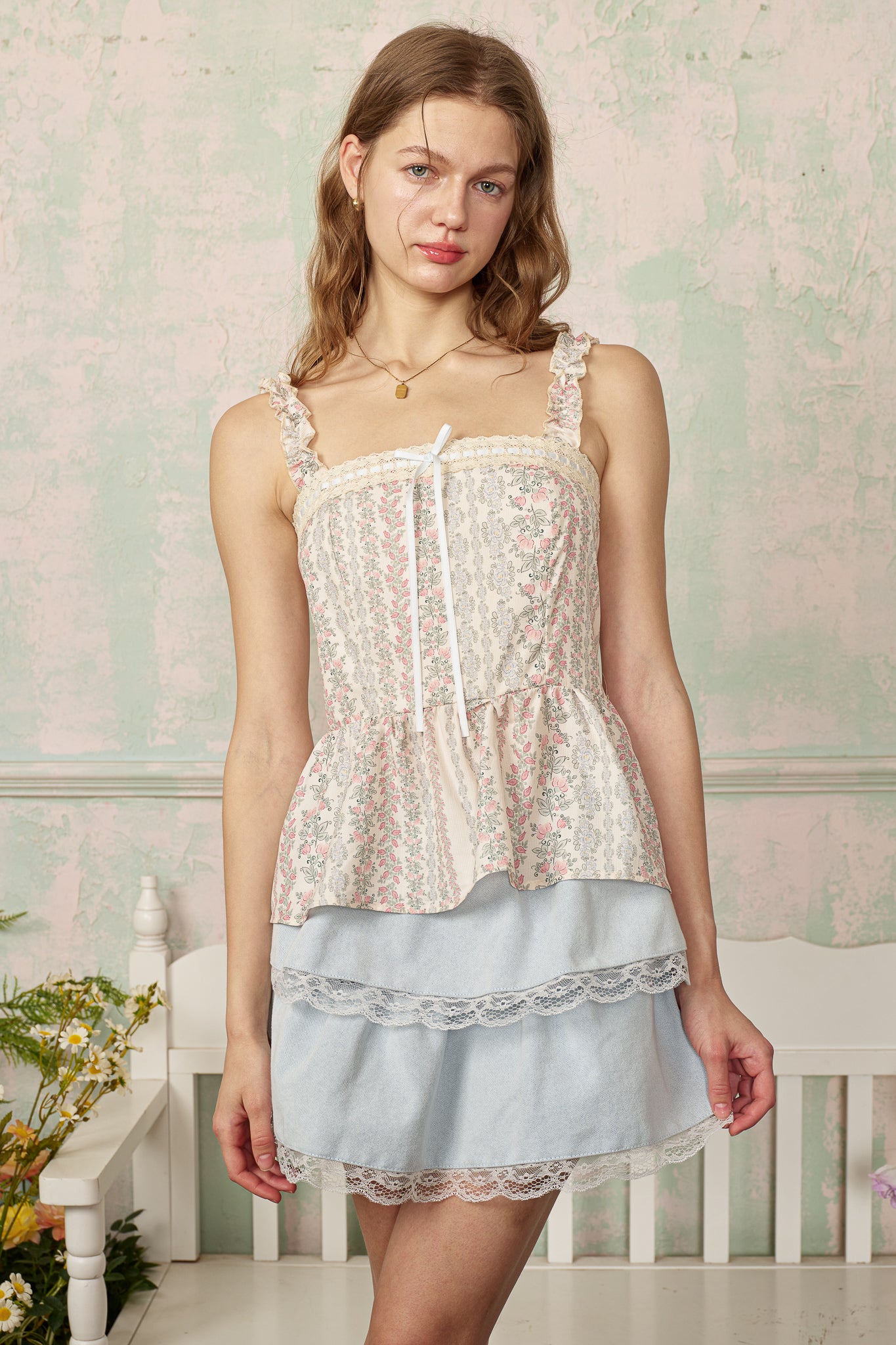 RP2809 - Ruffled Rosebud Peplum Top (2S-2M-2L)