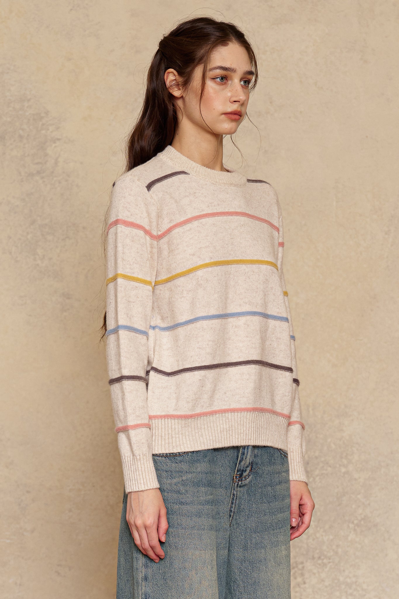 RP2624 - Pastel Striped Crewneck Sweater (2S-2M-2L)