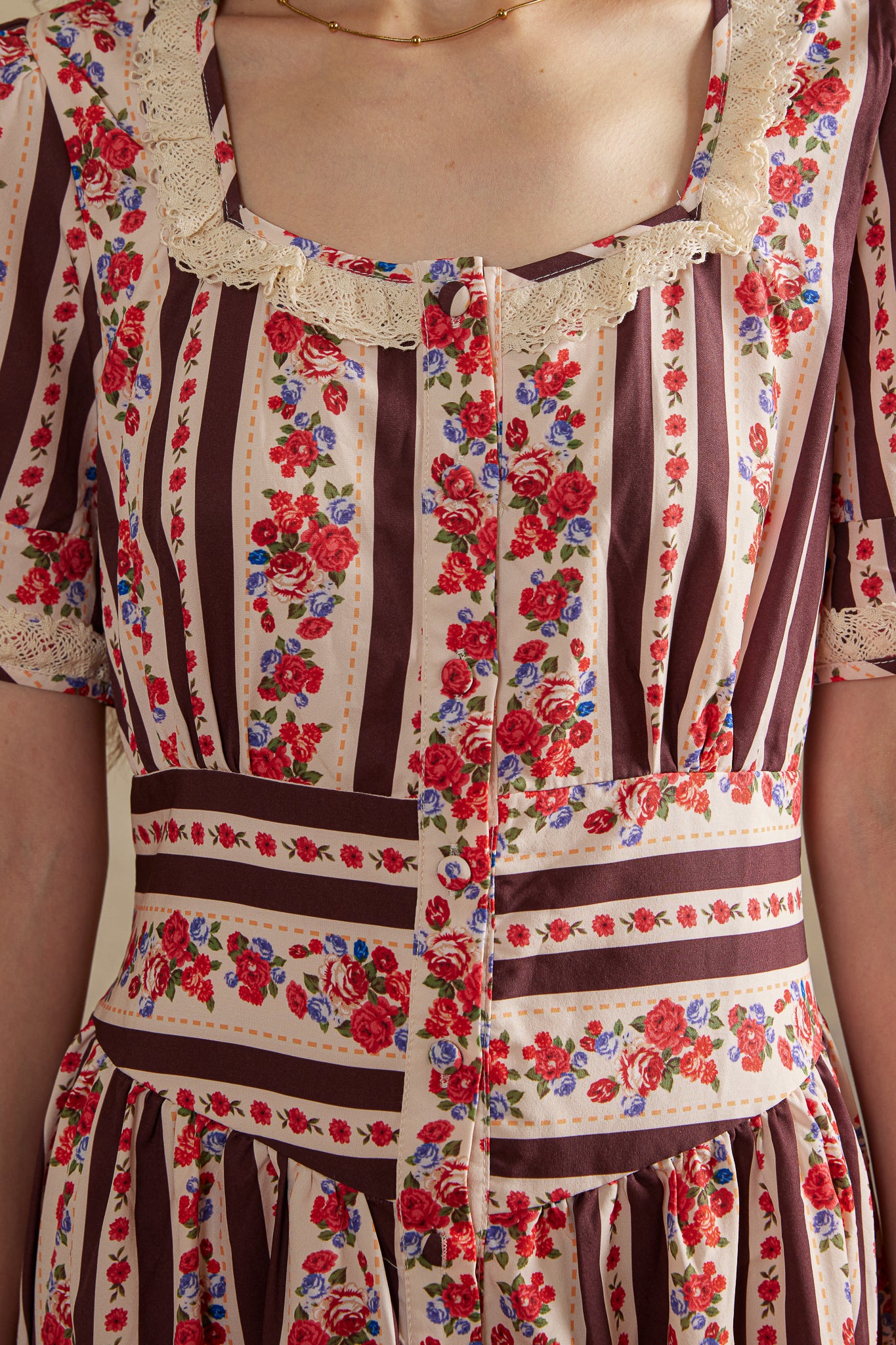 RP2988 - Rose Stripe Prairie Midi Dress (2S-2M-2L)