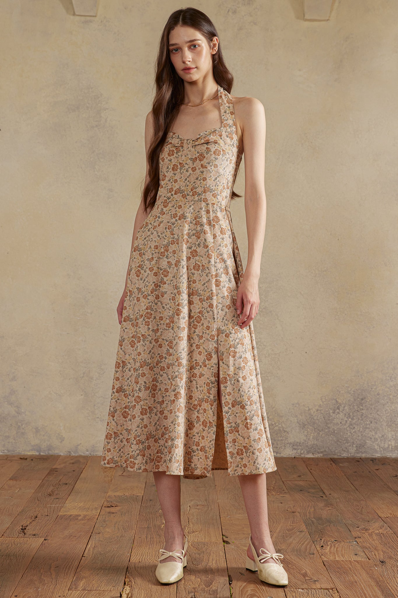 RP2985 - Rose Garden Corduroy Halter Dress (2S-2M-2L)