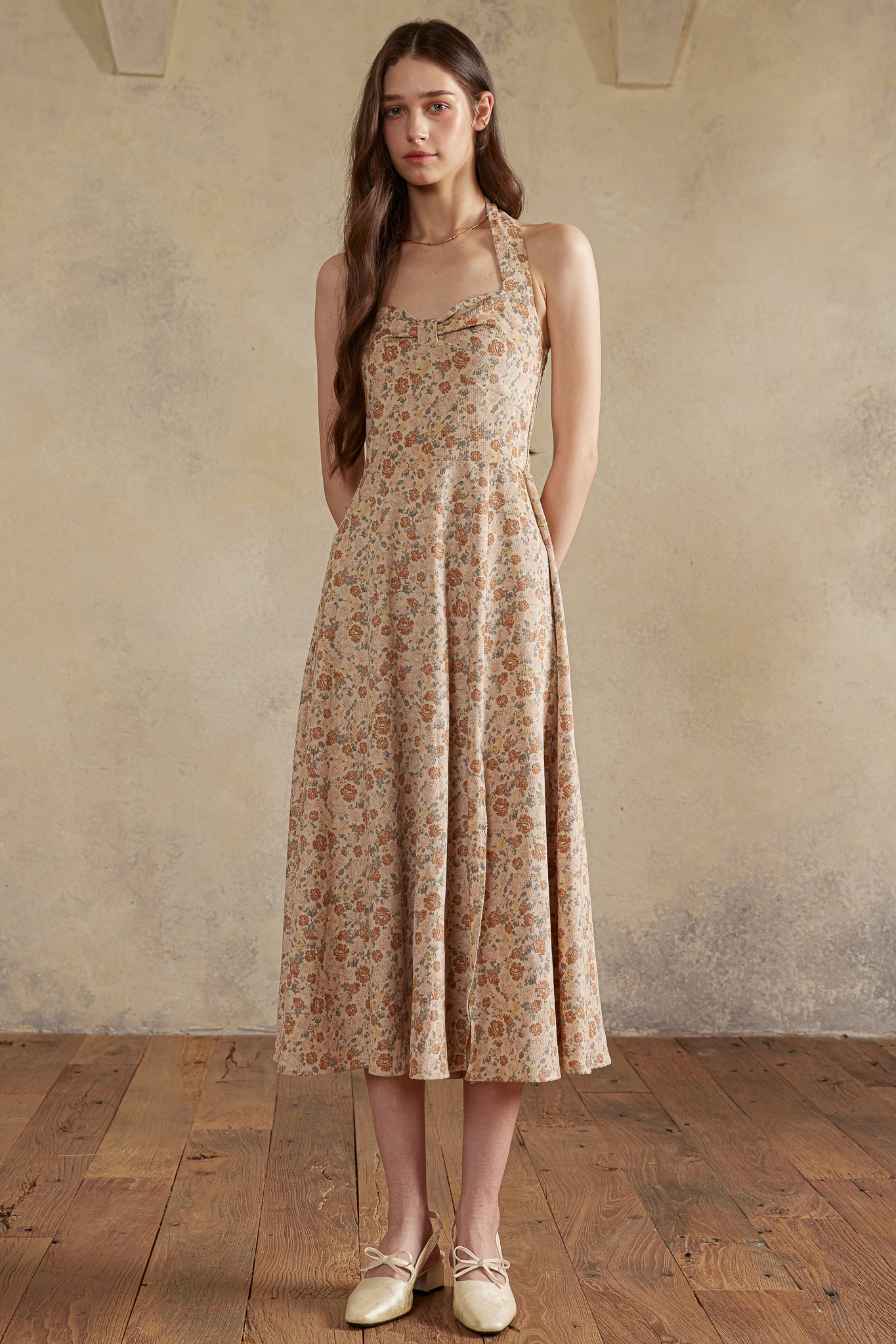 RP2985 - Rose Garden Corduroy Halter Dress (2S-2M-2L)
