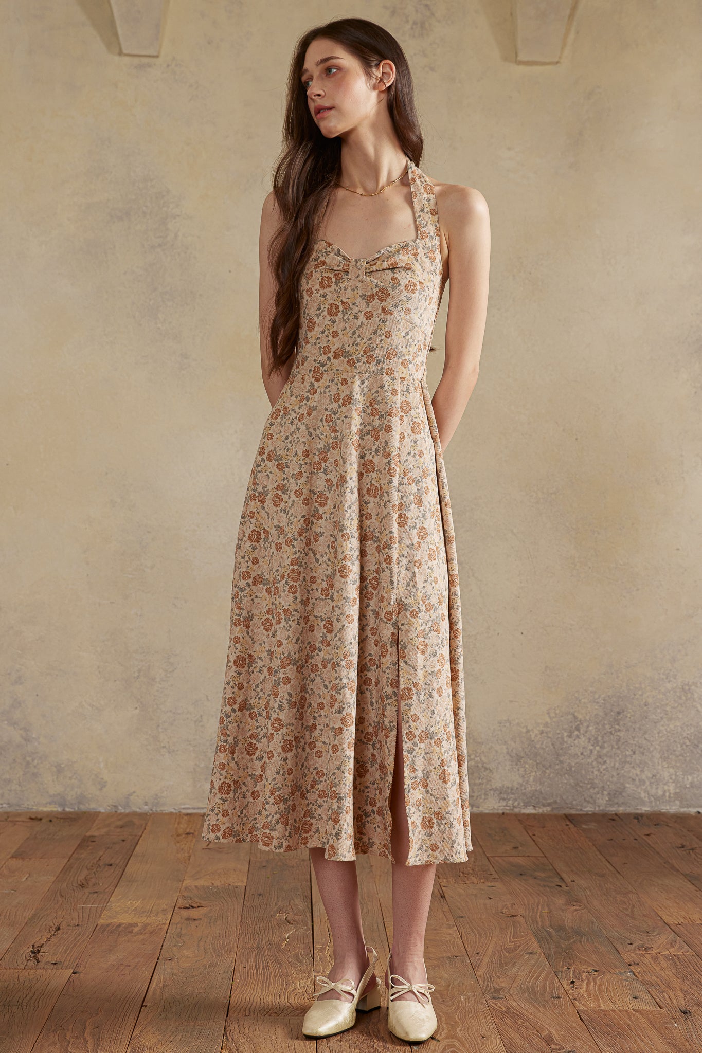 RP2985 - Rose Garden Corduroy Halter Dress (2S-2M-2L)