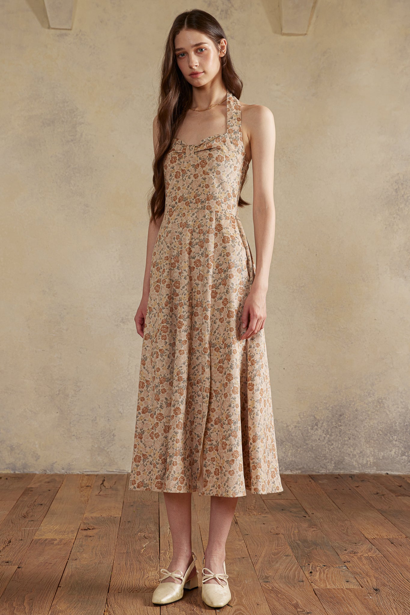 RP2985 - Rose Garden Corduroy Halter Dress (2S-2M-2L)
