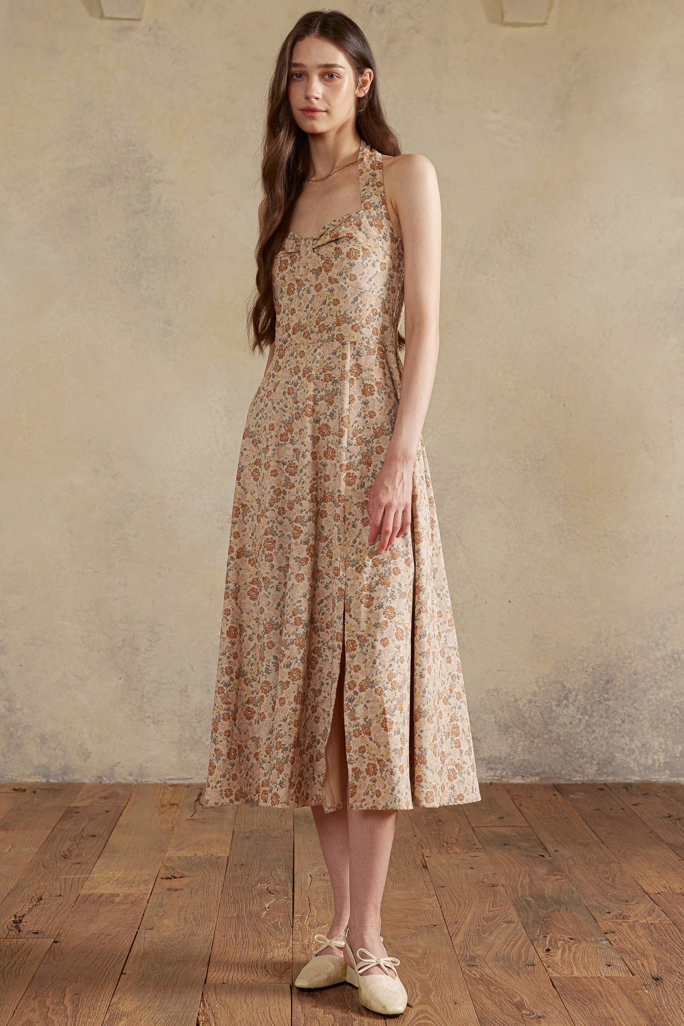 RP2985 - Rose Garden Corduroy Halter Dress (2S-2M-2L)