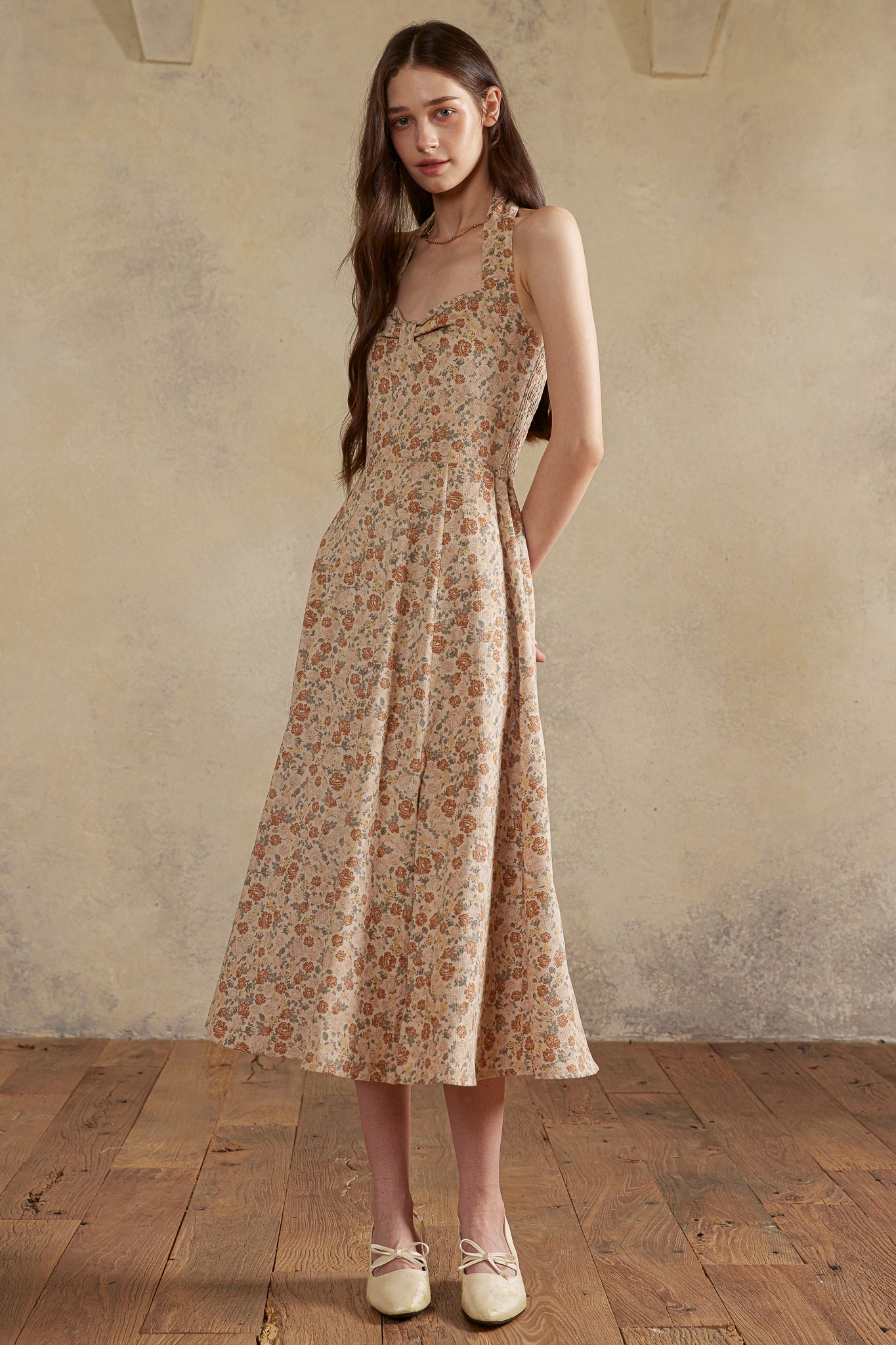 RP2985 - Rose Garden Corduroy Halter Dress (2S-2M-2L)