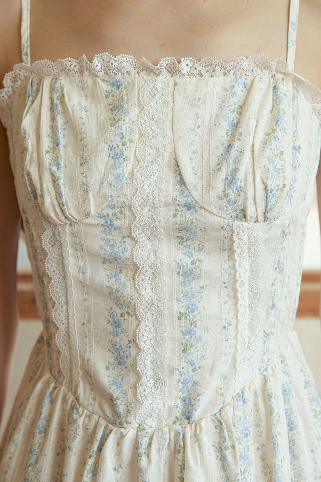 RP2925 - Blue French Lace Stripe Dress (2S-2M-2L)