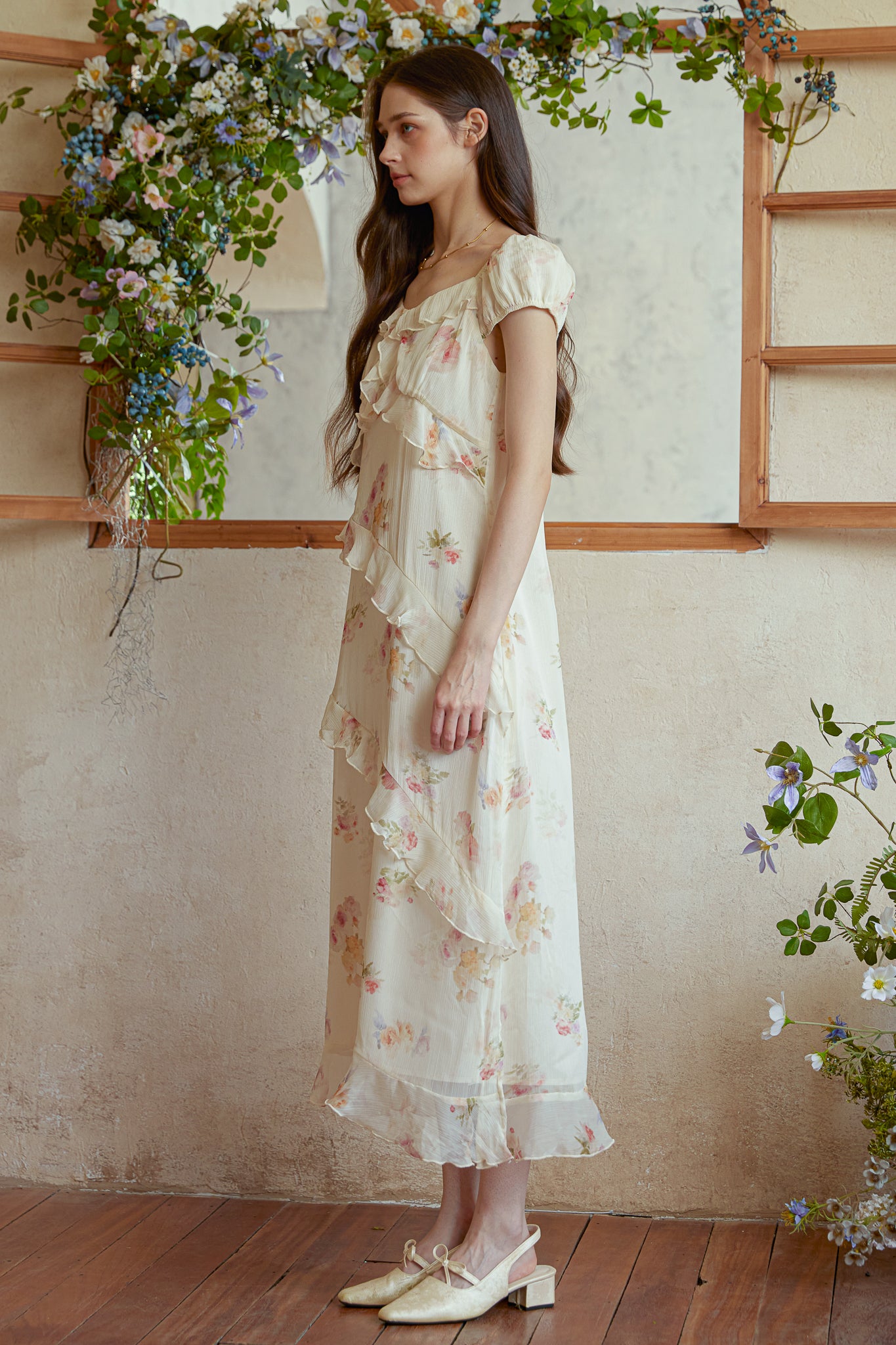 RP2990 - Ruffle Romance Floral Midi Dress (2S-2M-2L)