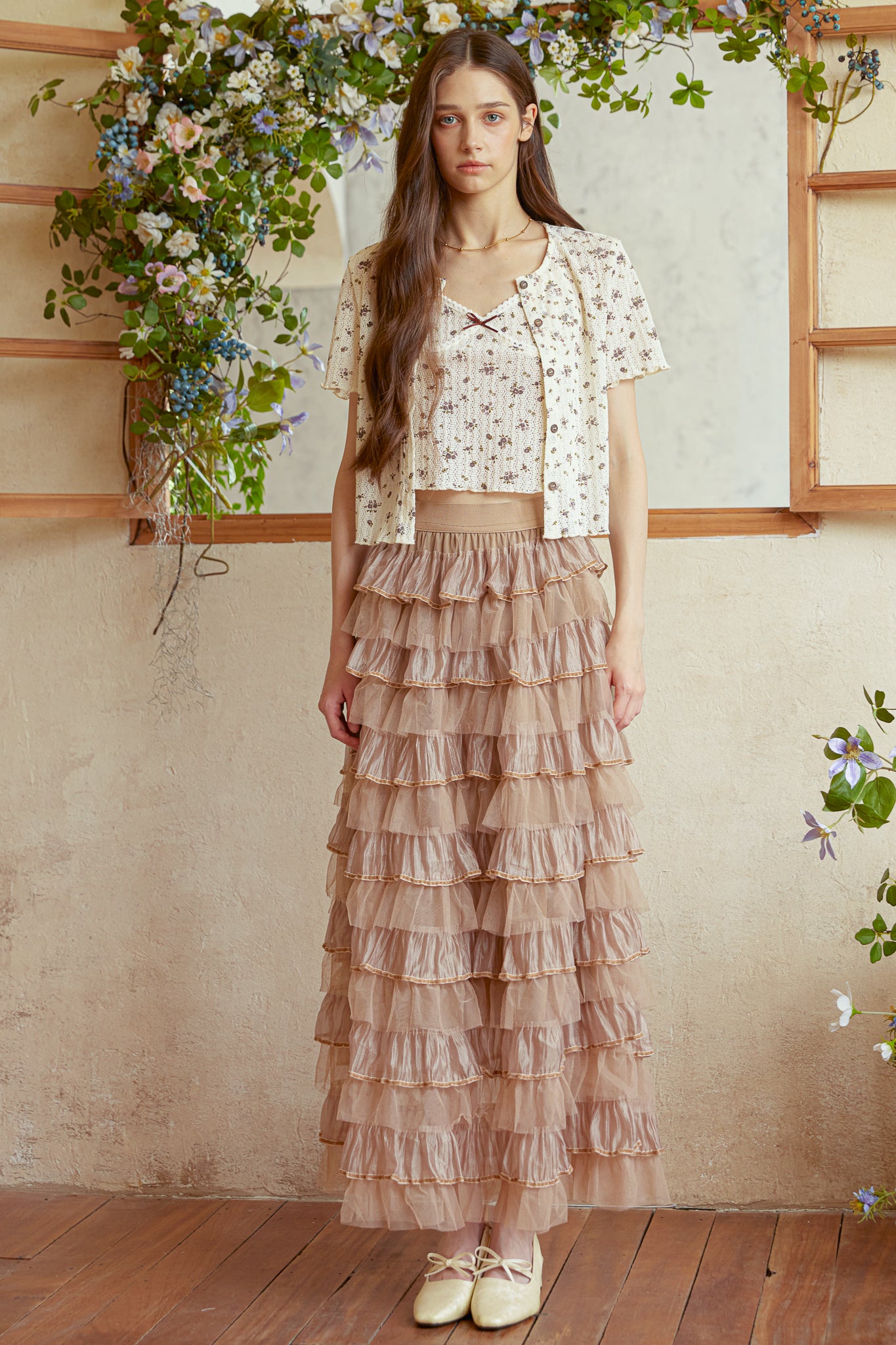 RP2940 - Caramel Tulle Cascade Skirt (2S-2M-2L)
