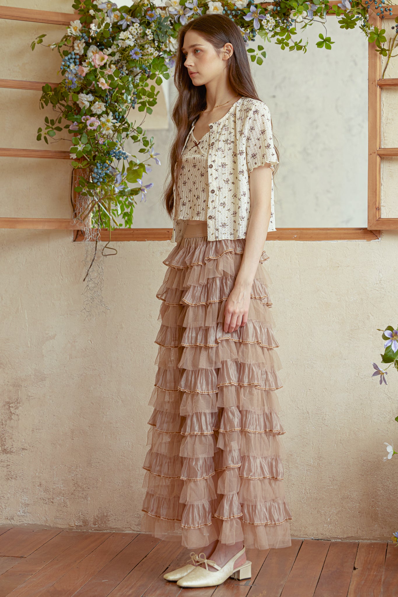 RP2940 - Caramel Tulle Cascade Skirt (2S-2M-2L)