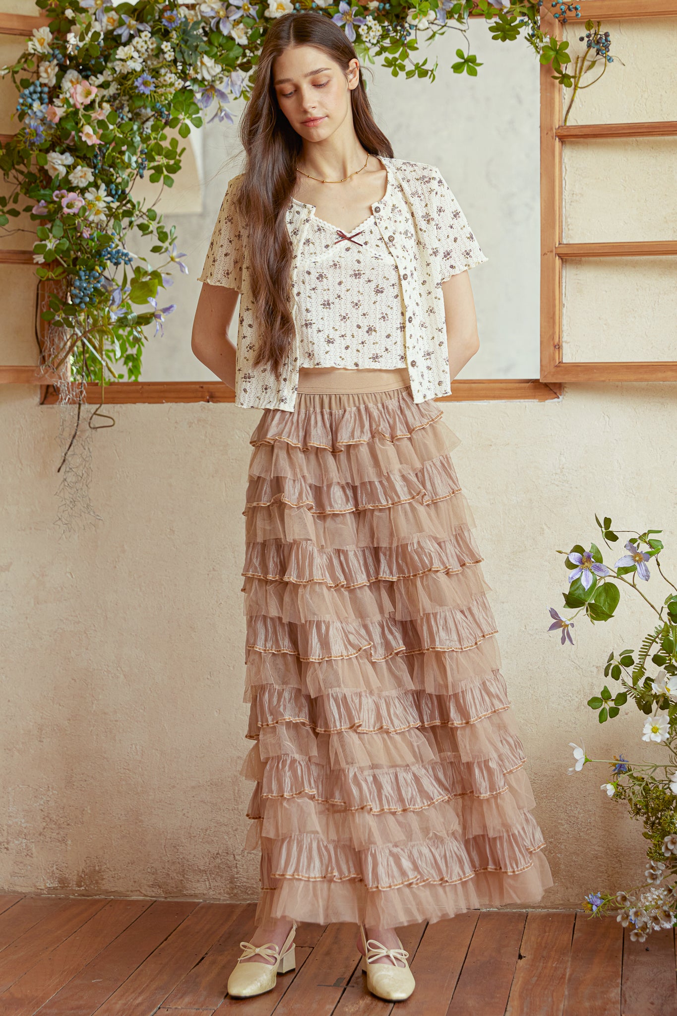 RP2940 - Caramel Tulle Cascade Skirt (2S-2M-2L)