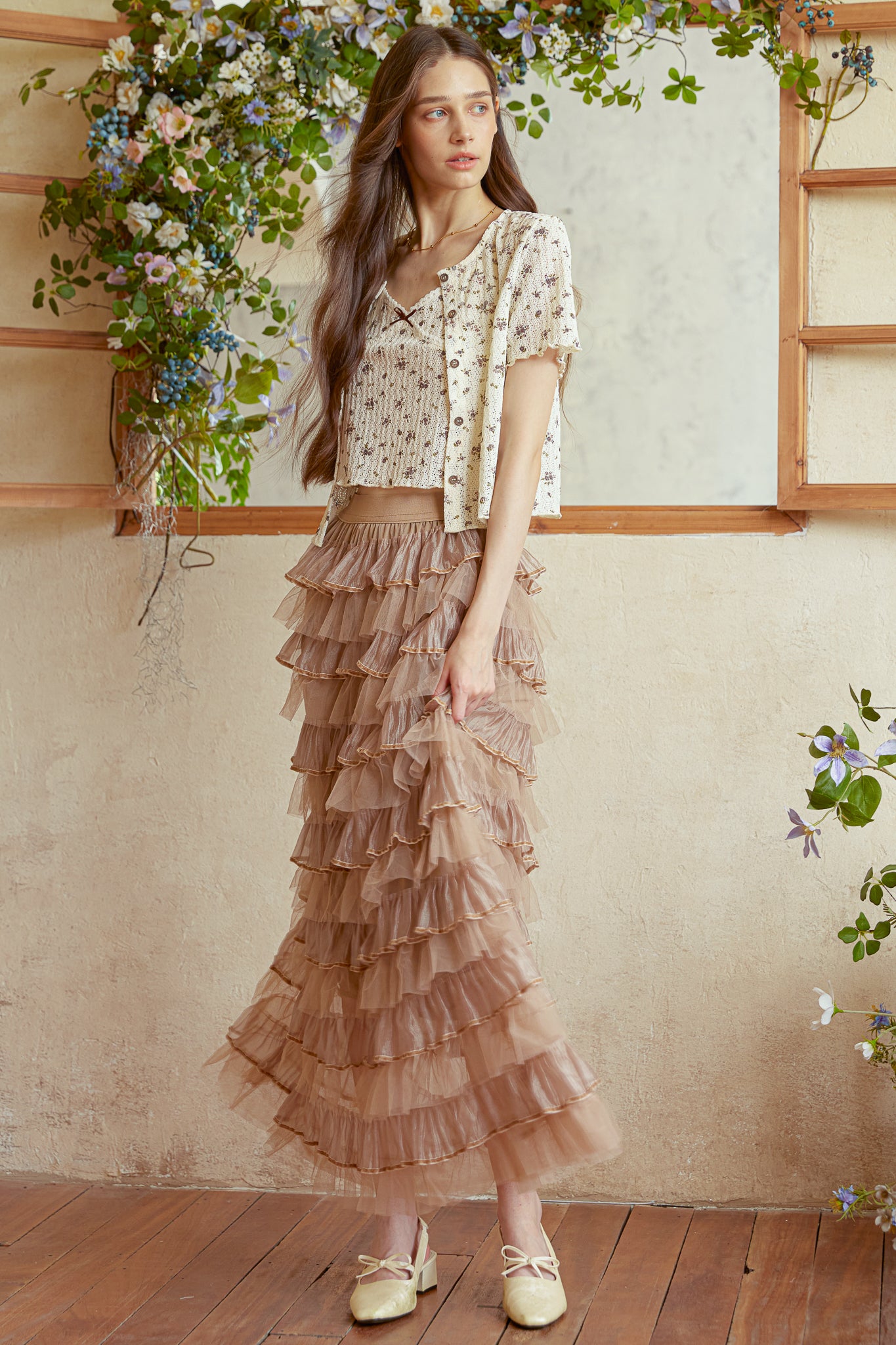 RP2940 - Caramel Tulle Cascade Skirt (2S-2M-2L)