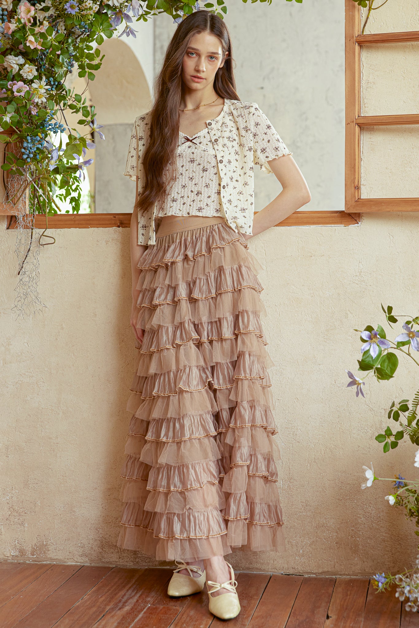 RP2940 - Caramel Tulle Cascade Skirt (2S-2M-2L)