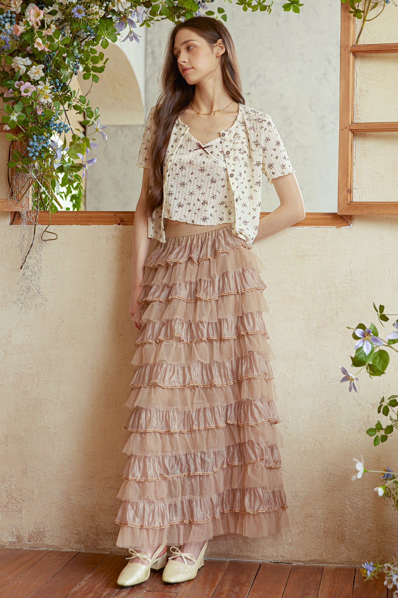 RP2940 - Caramel Tulle Cascade Skirt (2S-2M-2L)