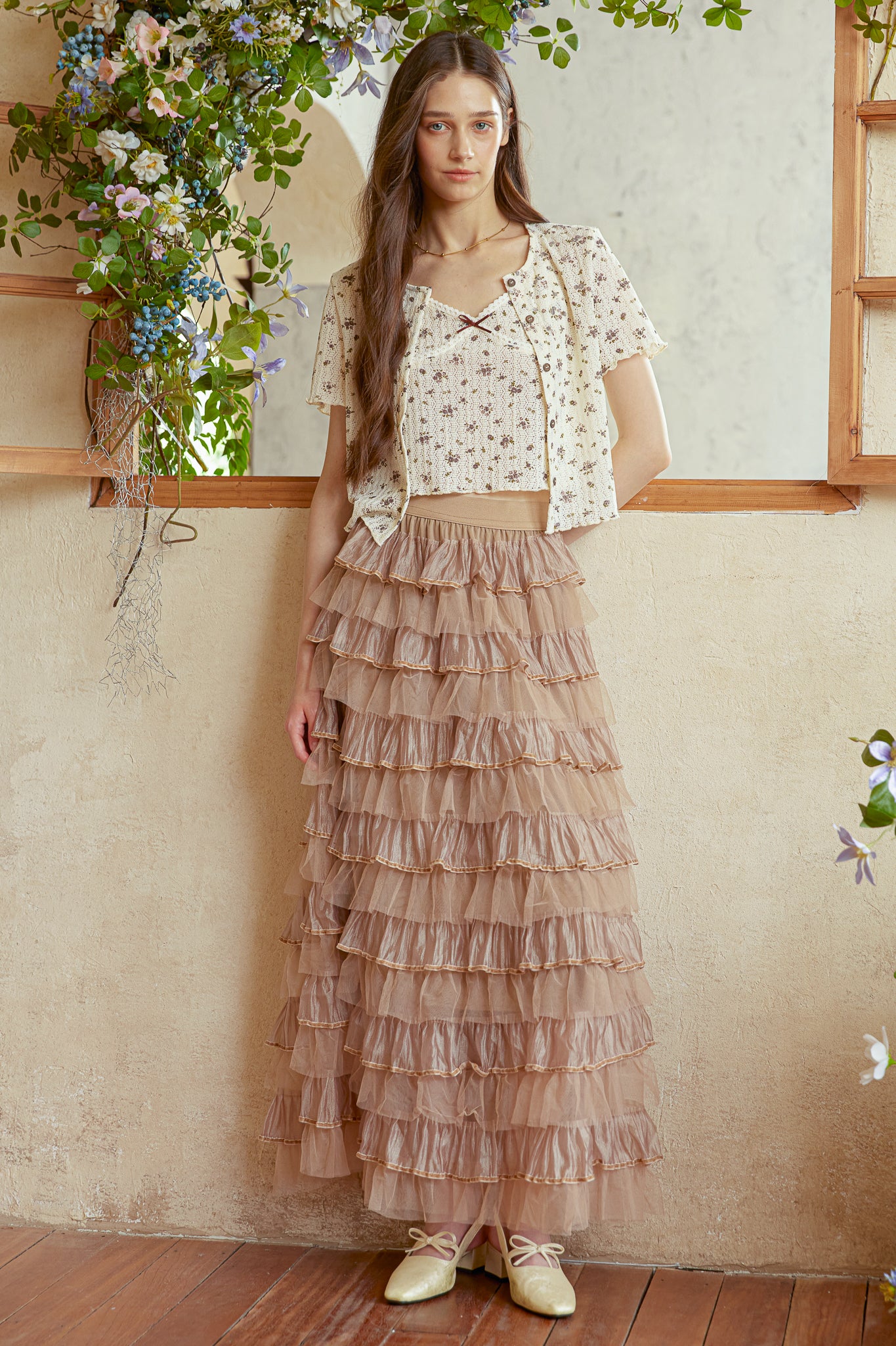 RP2940 - Caramel Tulle Cascade Skirt (2S-2M-2L)