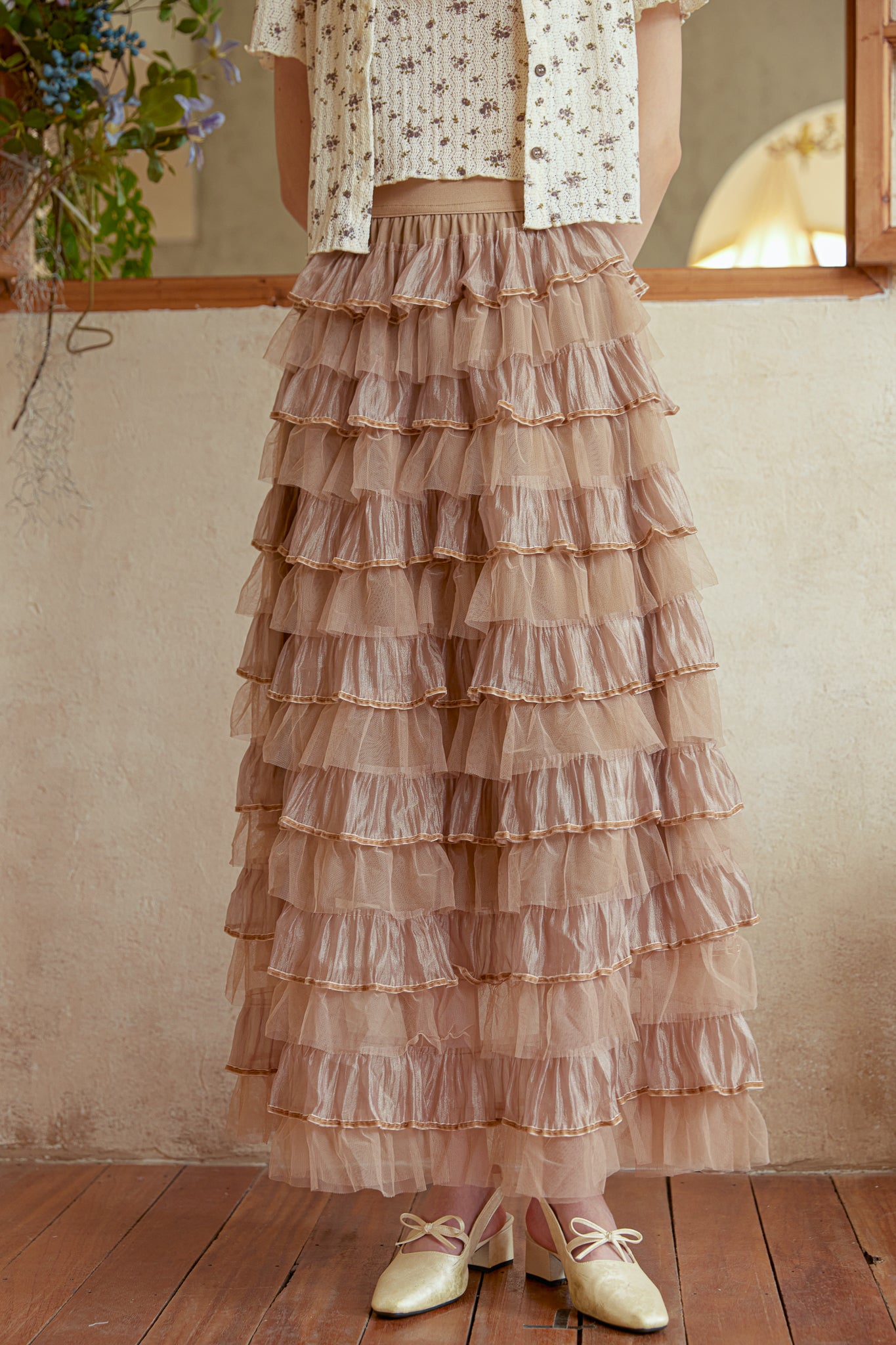 RP2940 - Caramel Tulle Cascade Skirt (2S-2M-2L)