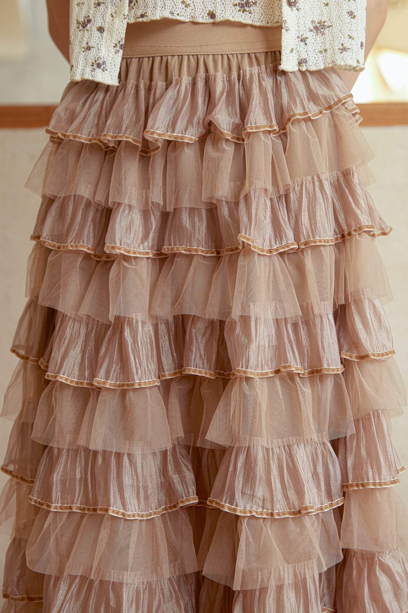 RP2940 - Caramel Tulle Cascade Skirt (2S-2M-2L)