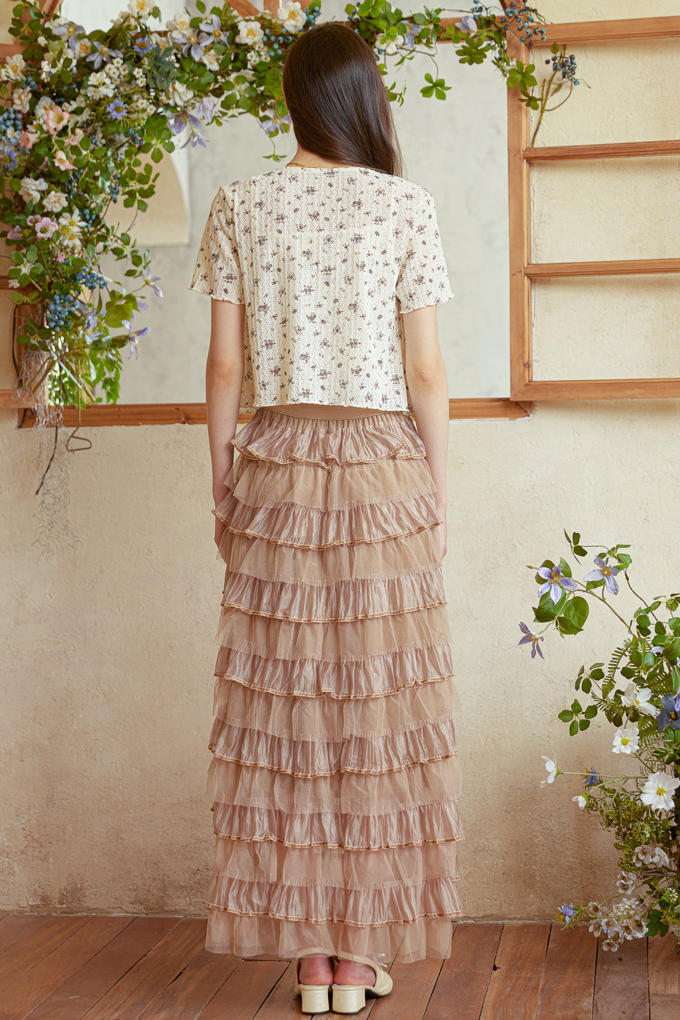RP2940 - Caramel Tulle Cascade Skirt (2S-2M-2L)