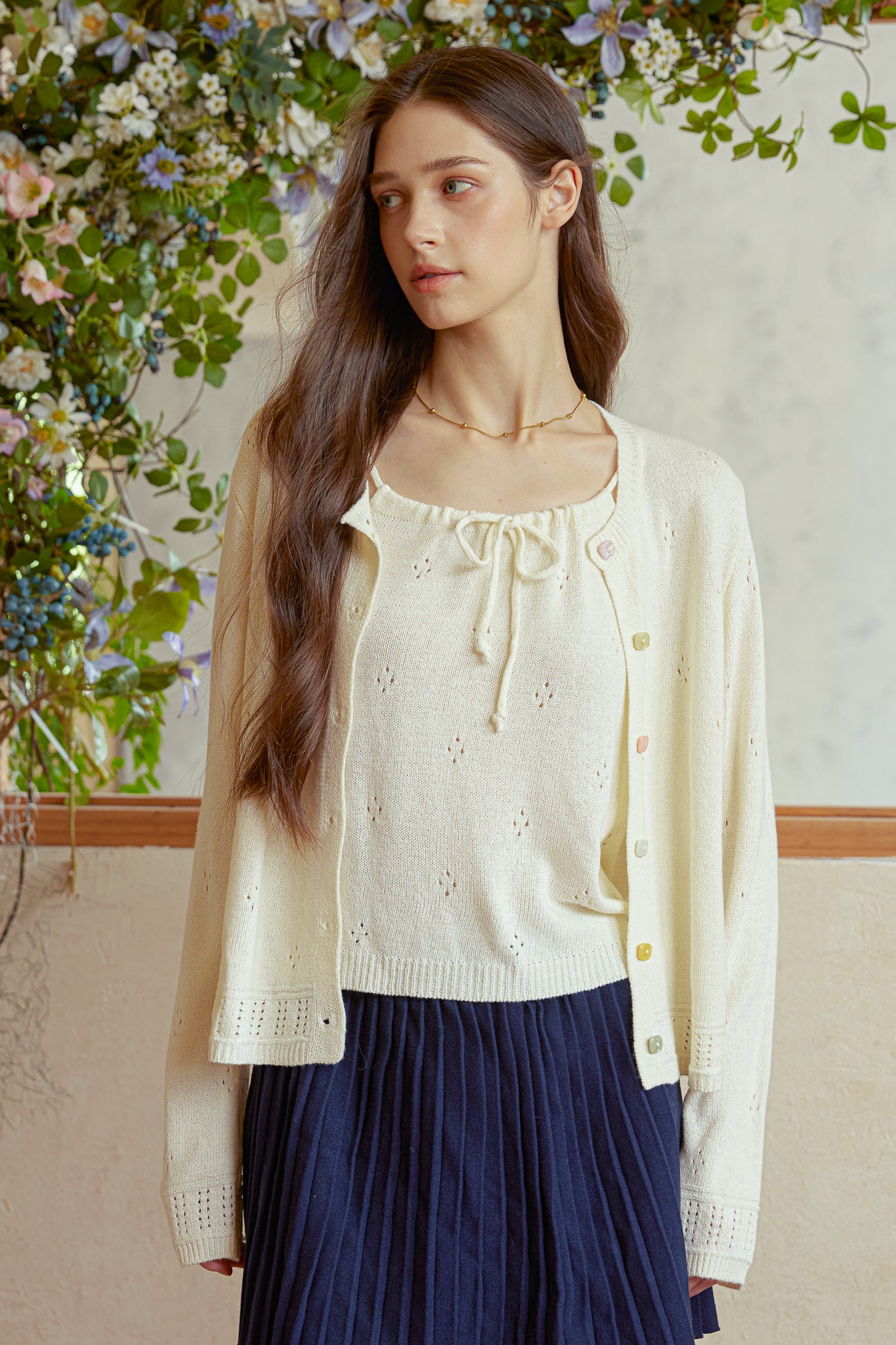 RP2911 - Cream Eyelet Knit Set (2S-2M-2L)