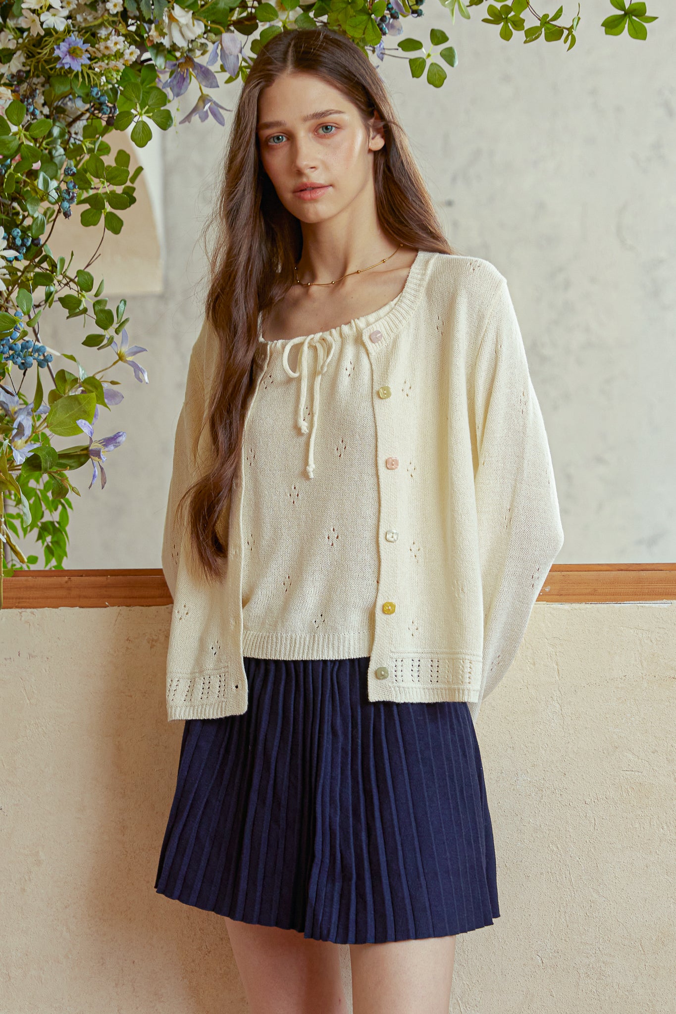 RP2911 - Cream Eyelet Knit Set (2S-2M-2L)