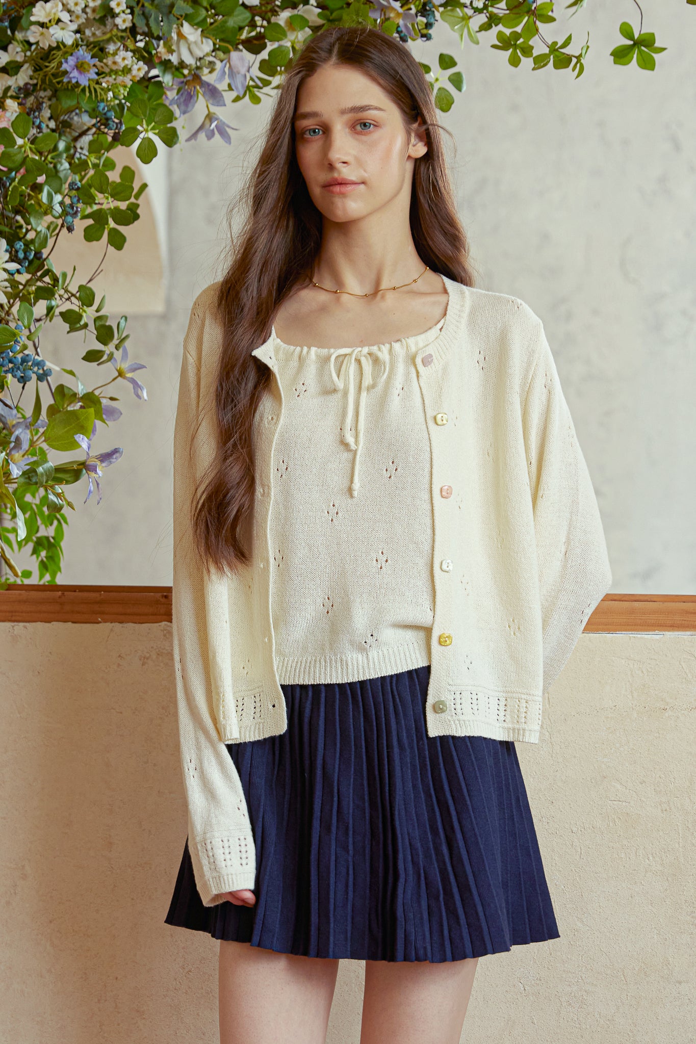 RP2911 - Cream Eyelet Knit Set (2S-2M-2L)