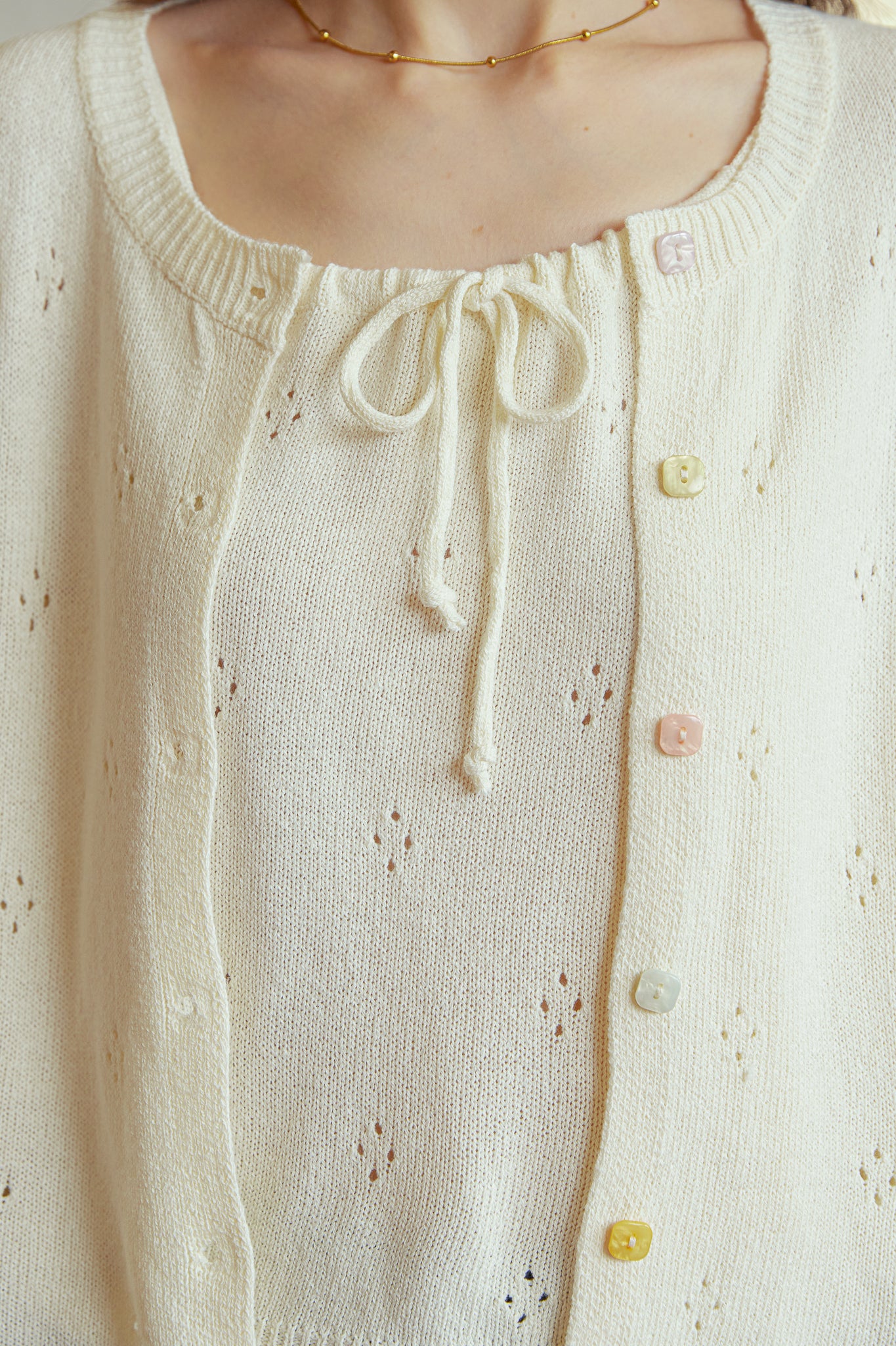 RP2911 - Cream Eyelet Knit Set (2S-2M-2L)