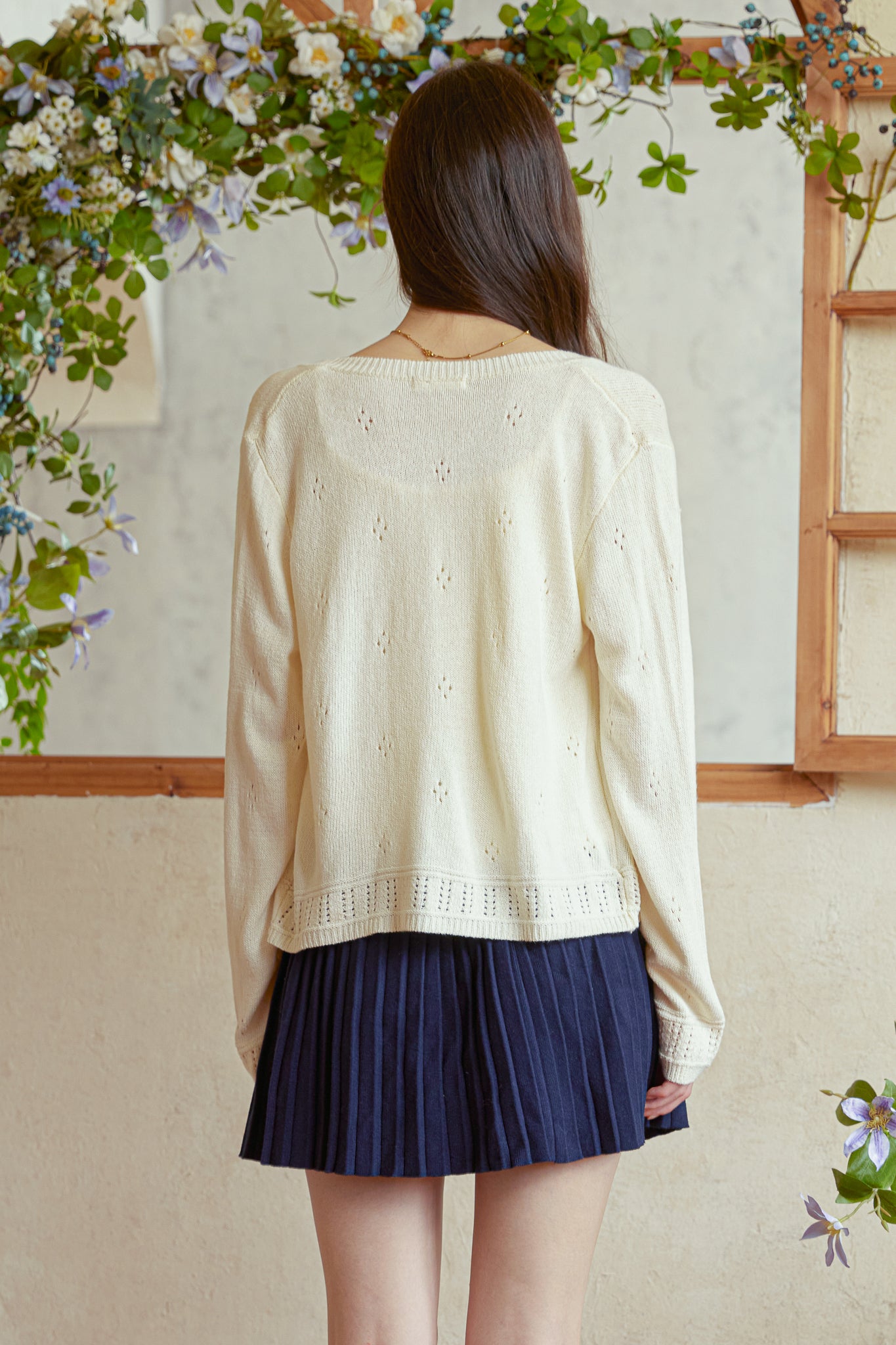 RP2911 - Cream Eyelet Knit Set (2S-2M-2L)