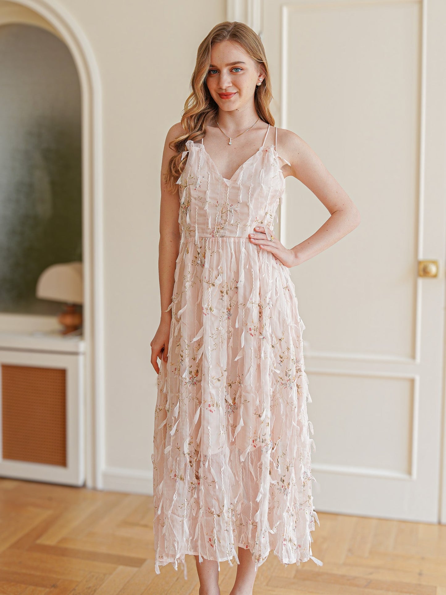 Whimsical Blush Tulle Midi Dress (2S-2M-2L)