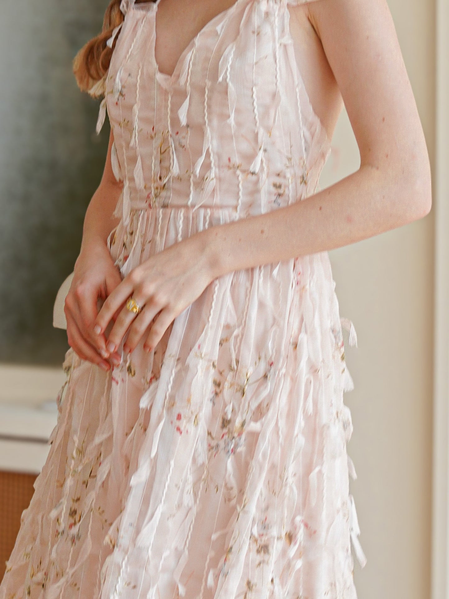 Whimsical Blush Tulle Midi Dress (2S-2M-2L)