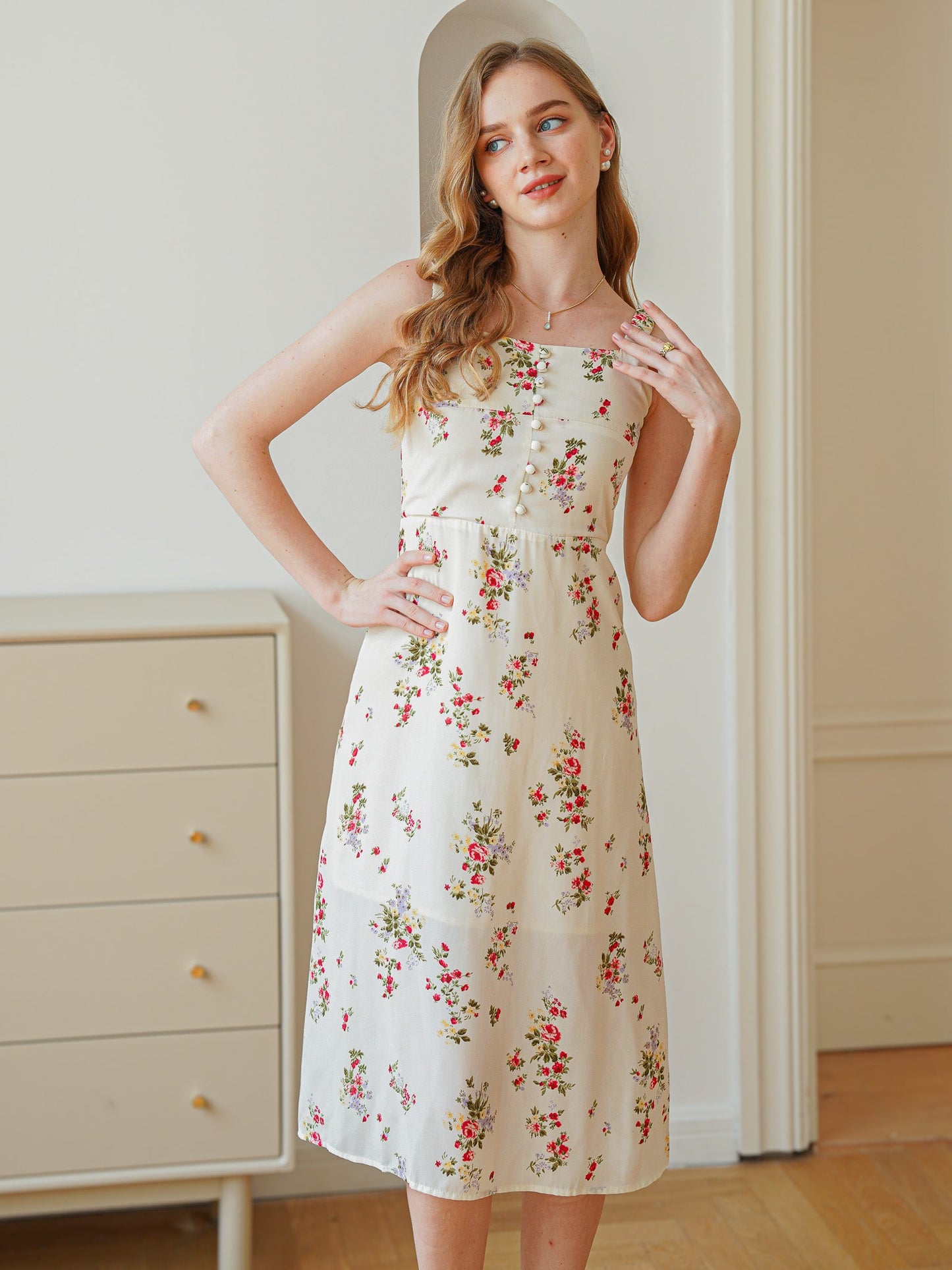 Blooming Charm Midi Dress (2S-2M-2L)