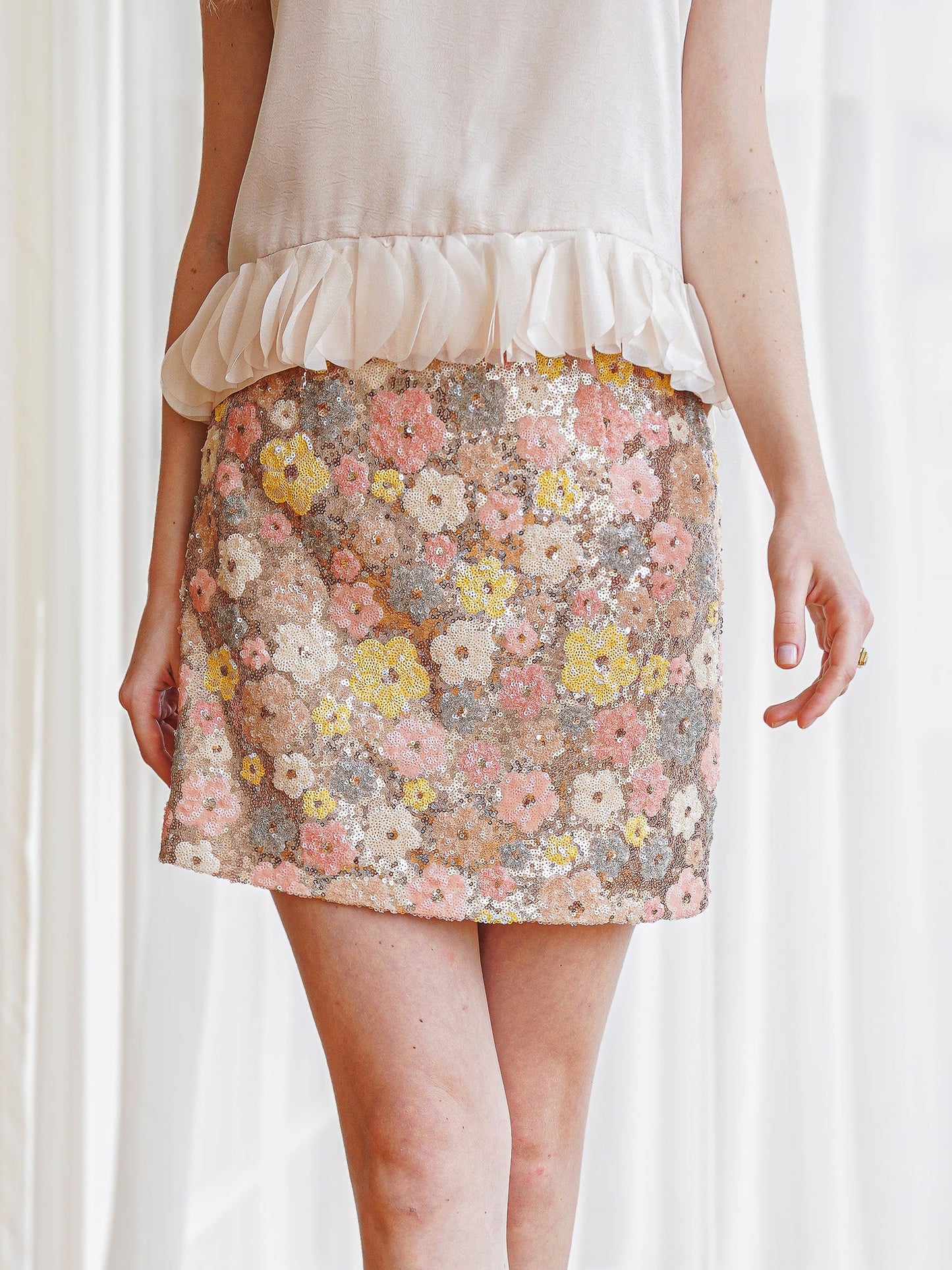 Blossoming Sequin Mini Skirt (2S-2M-2L)