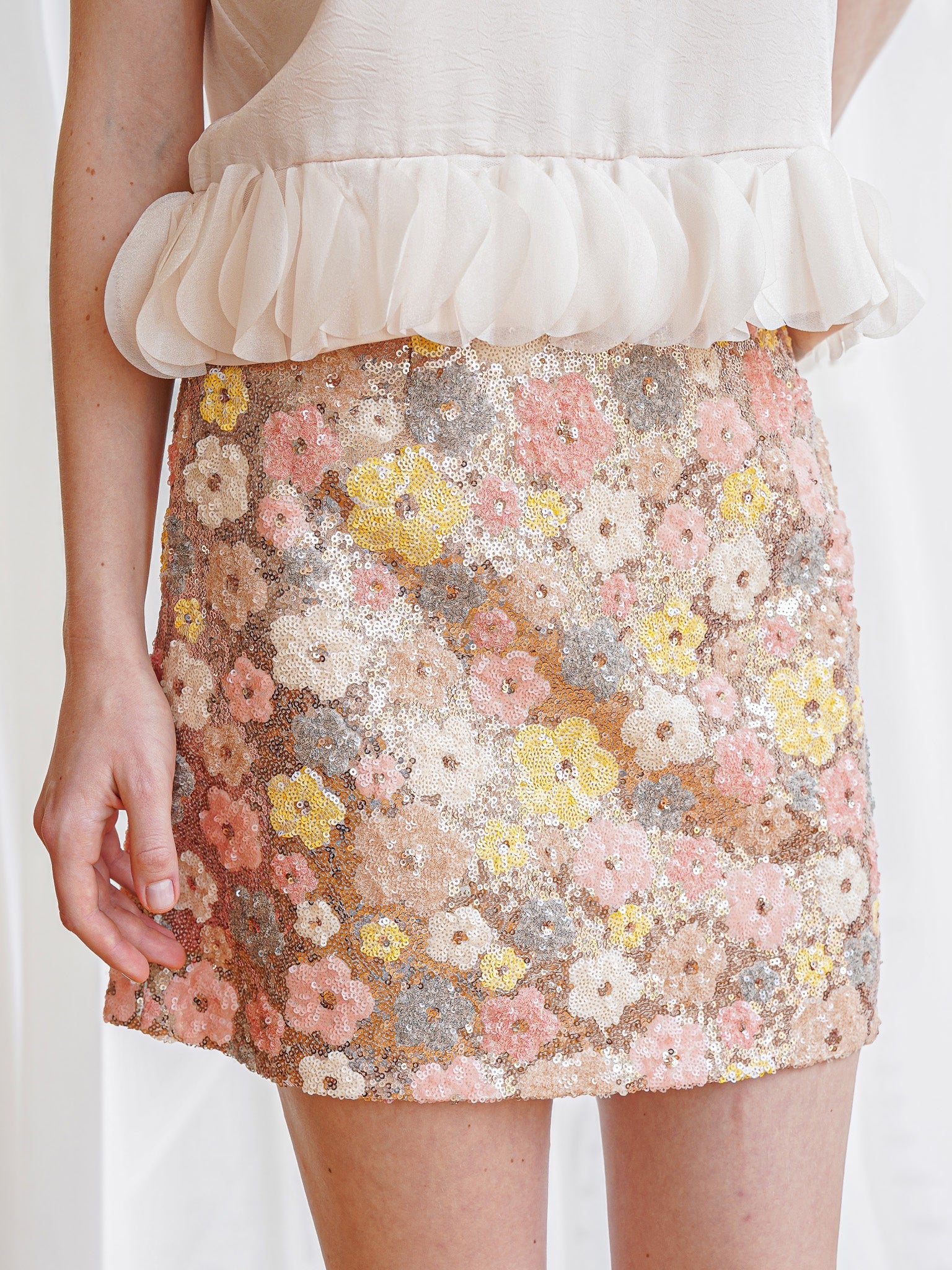 RP2353 - Blossoming Sequin Mini Skirt (2S-2M-2L)