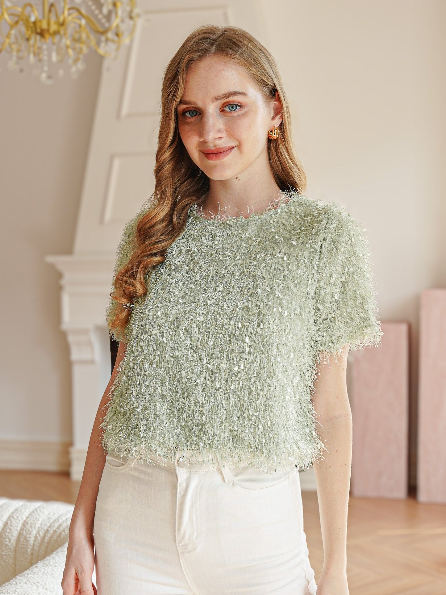 Sage Green Textured Top (2S-2M-2L)