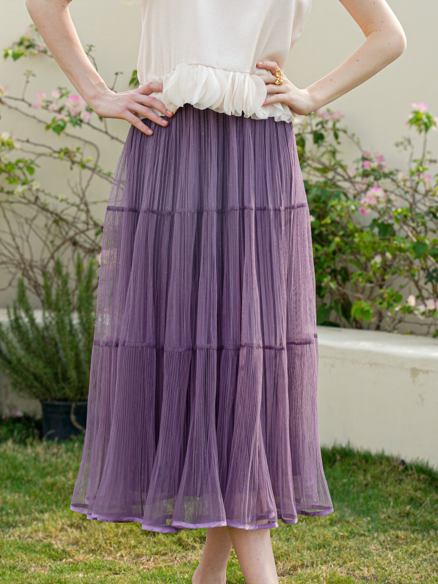 Sparkling Lavender Dream Tulle Midi Skirt (2S-2M-2L)