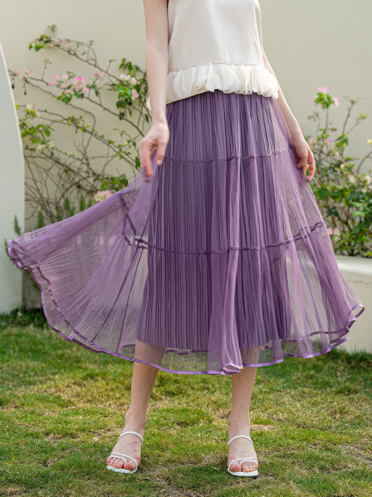 RP2341 - Sparkling Lavender Dream Tulle Midi Skirt (2S-2M-2L)