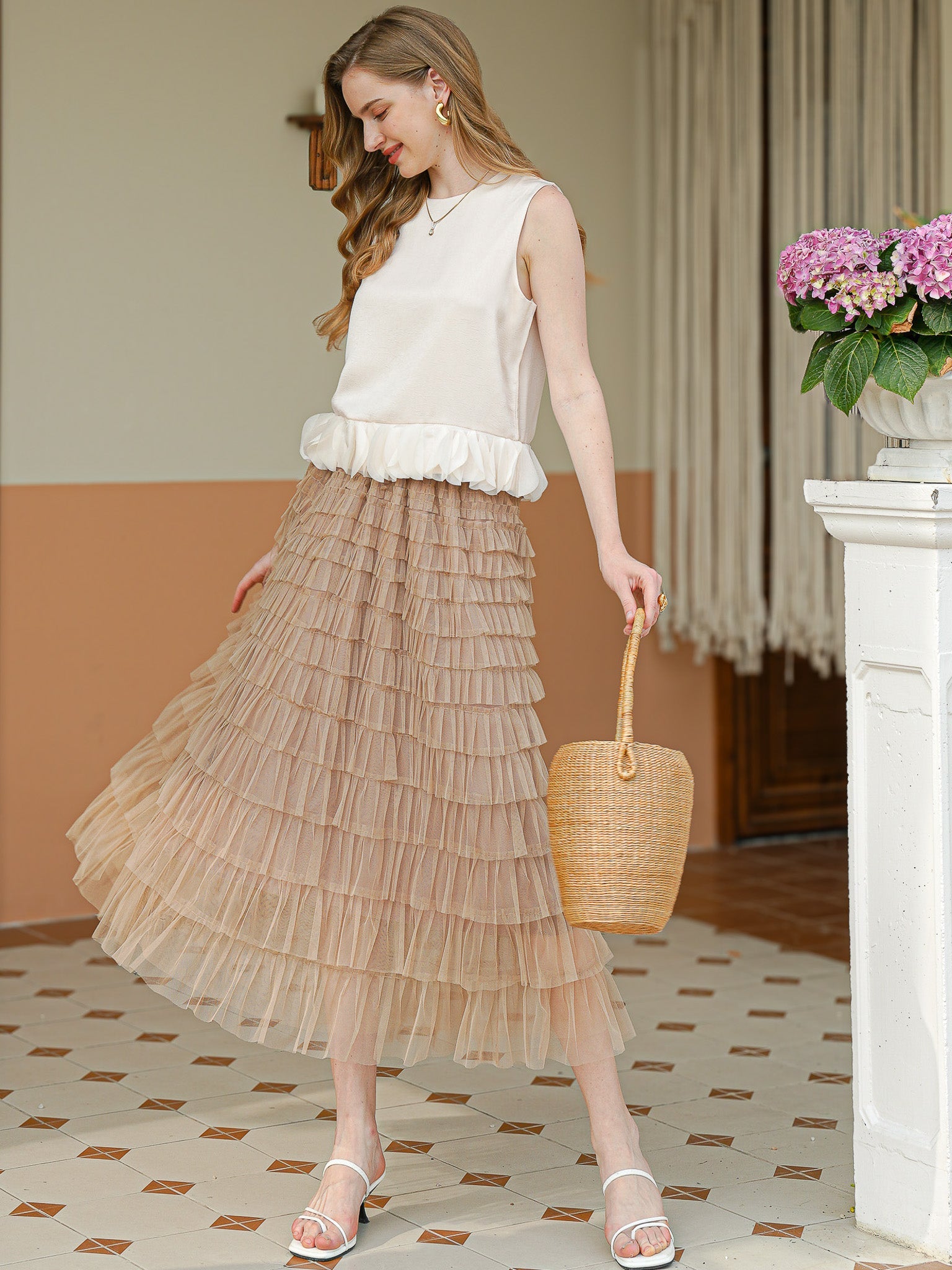 RP2342 - Ethereal Tulle Layered Midi Skirt (2S-2M-2L)