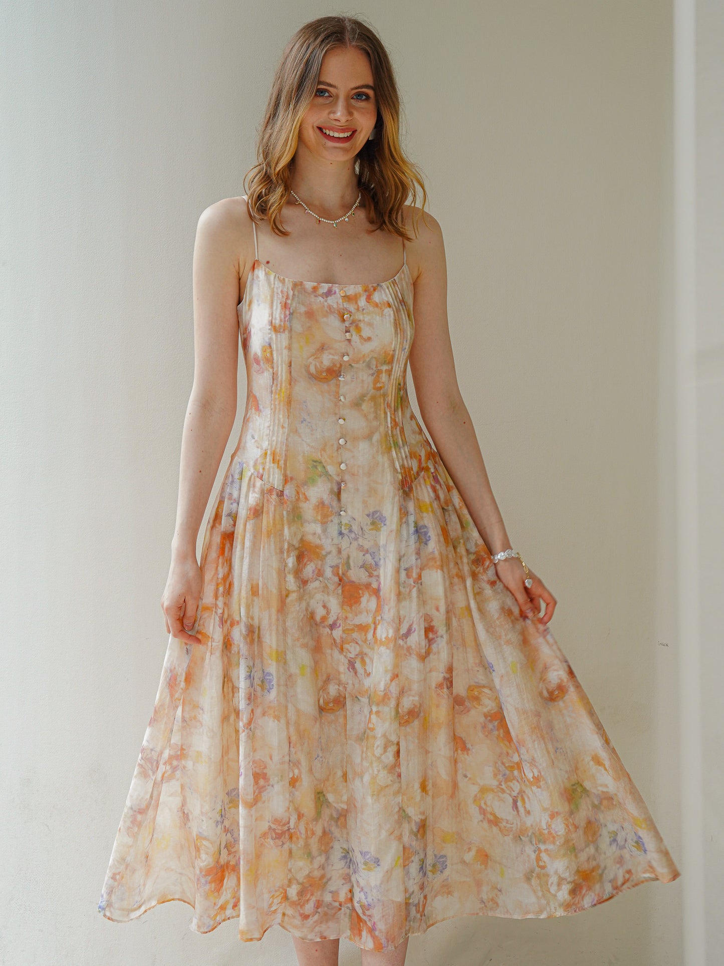 Whimsical Watercolor Midi Sundress (2S-2M-2L)