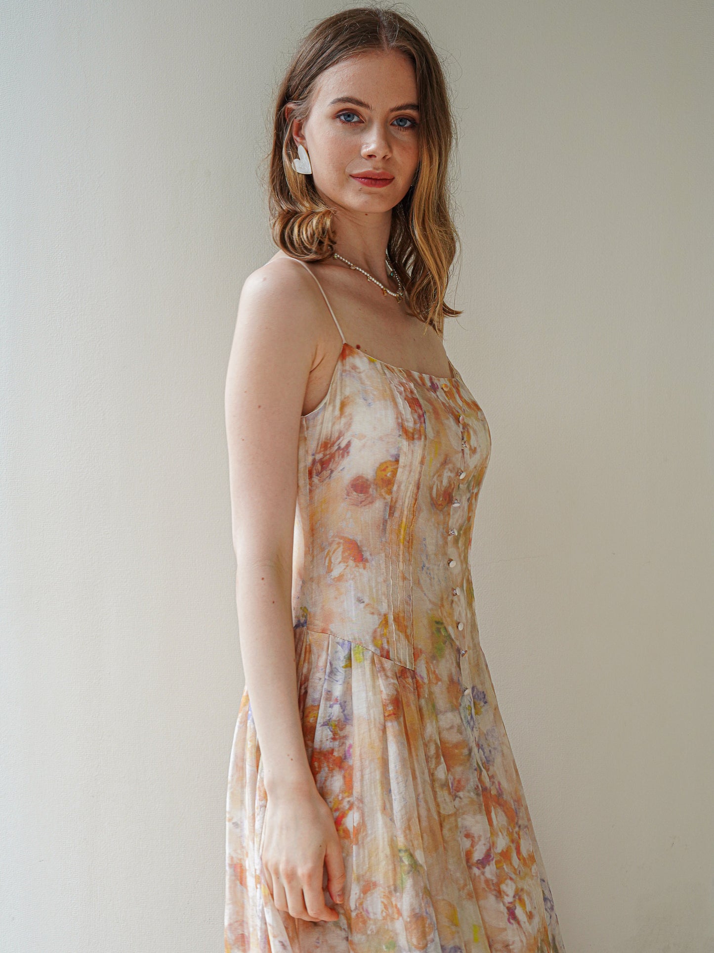 Whimsical Watercolor Midi Sundress (2S-2M-2L)