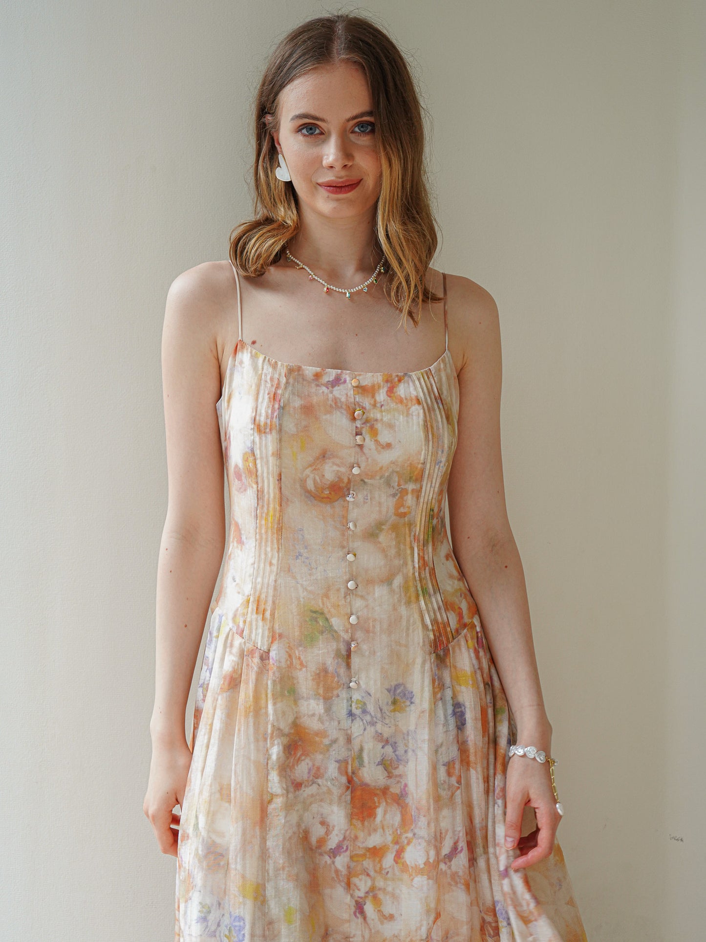 Whimsical Watercolor Midi Sundress (2S-2M-2L)