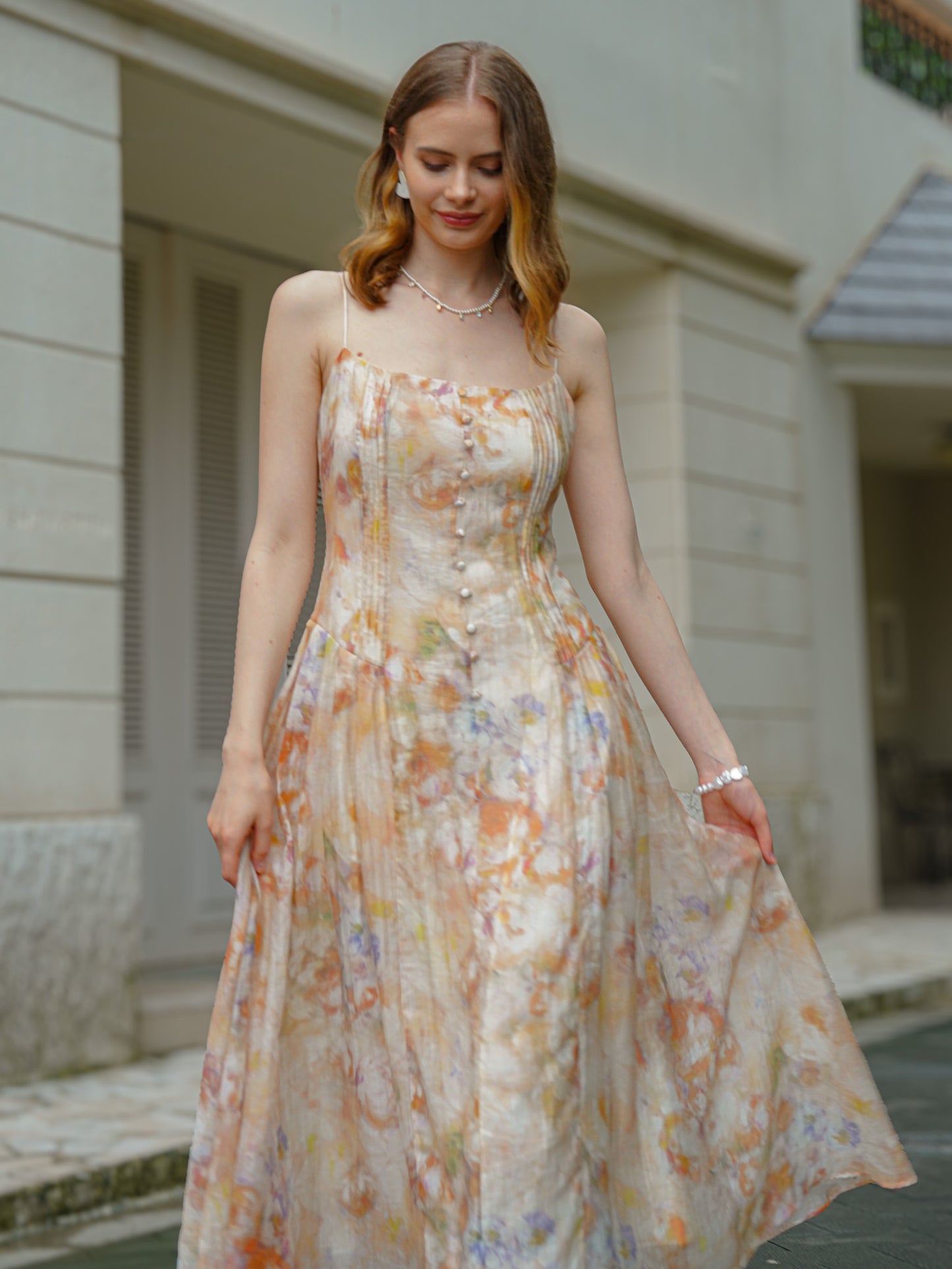 Whimsical Watercolor Midi Sundress (2S-2M-2L)