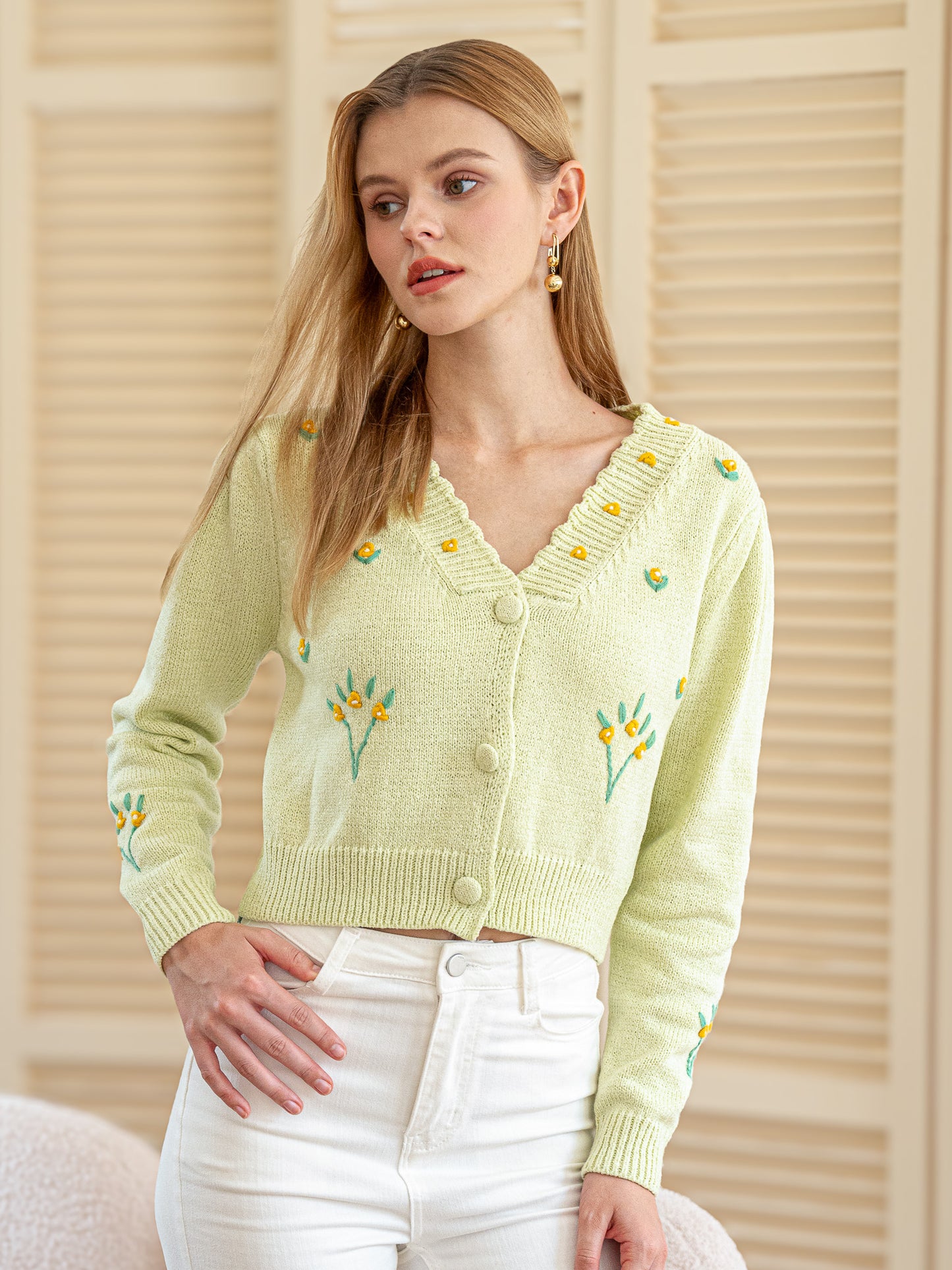 Sunny Blooms Embroidered Cardigan (2S-2M-2L)