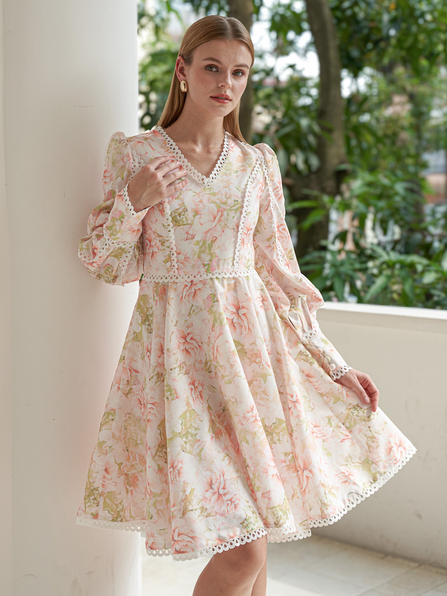 Graceful Garden Floral Dress (2S-2M-2L)